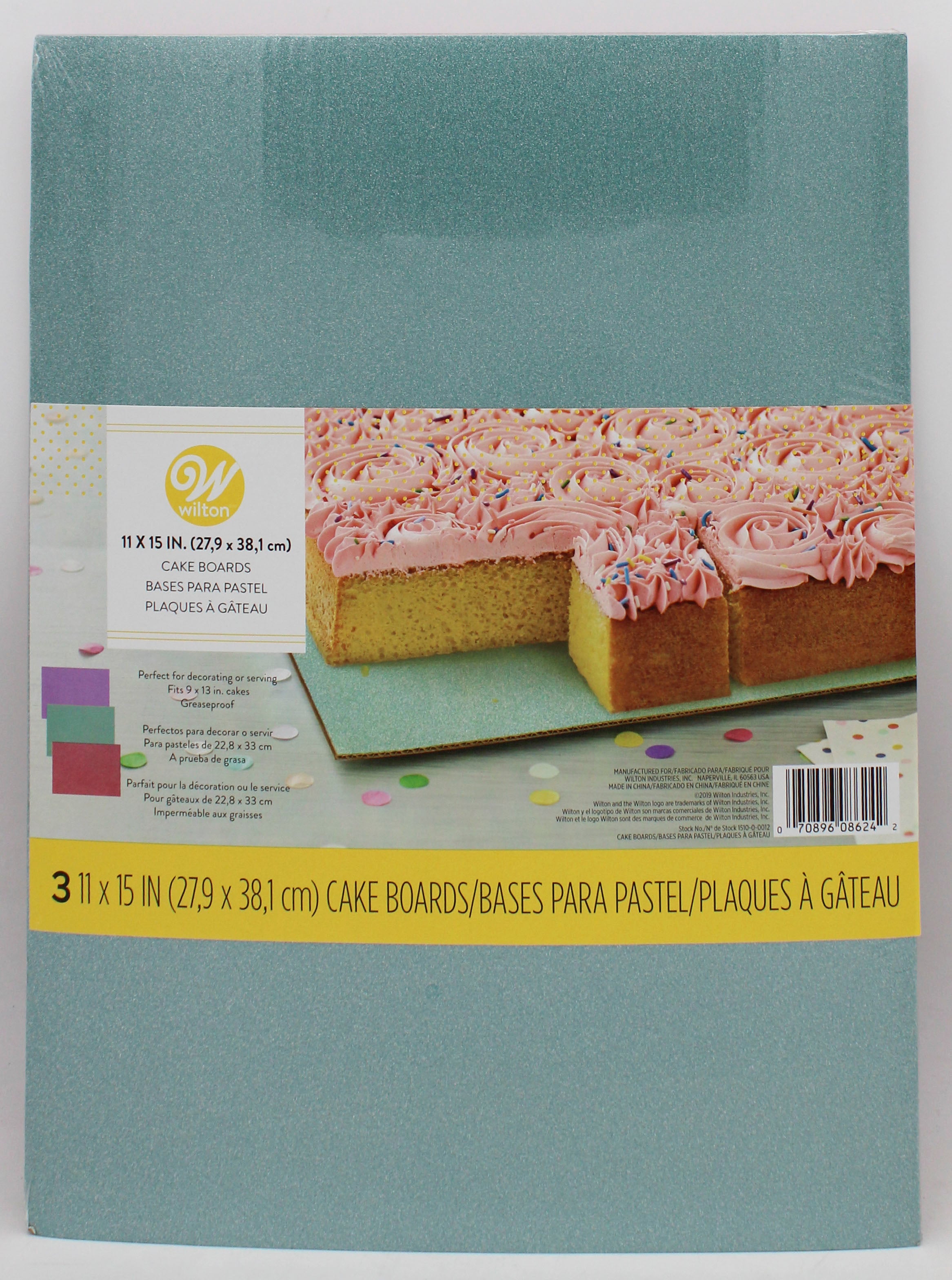 3CT CAKE BOARD ASSORTED GLITTER 11X15in NI