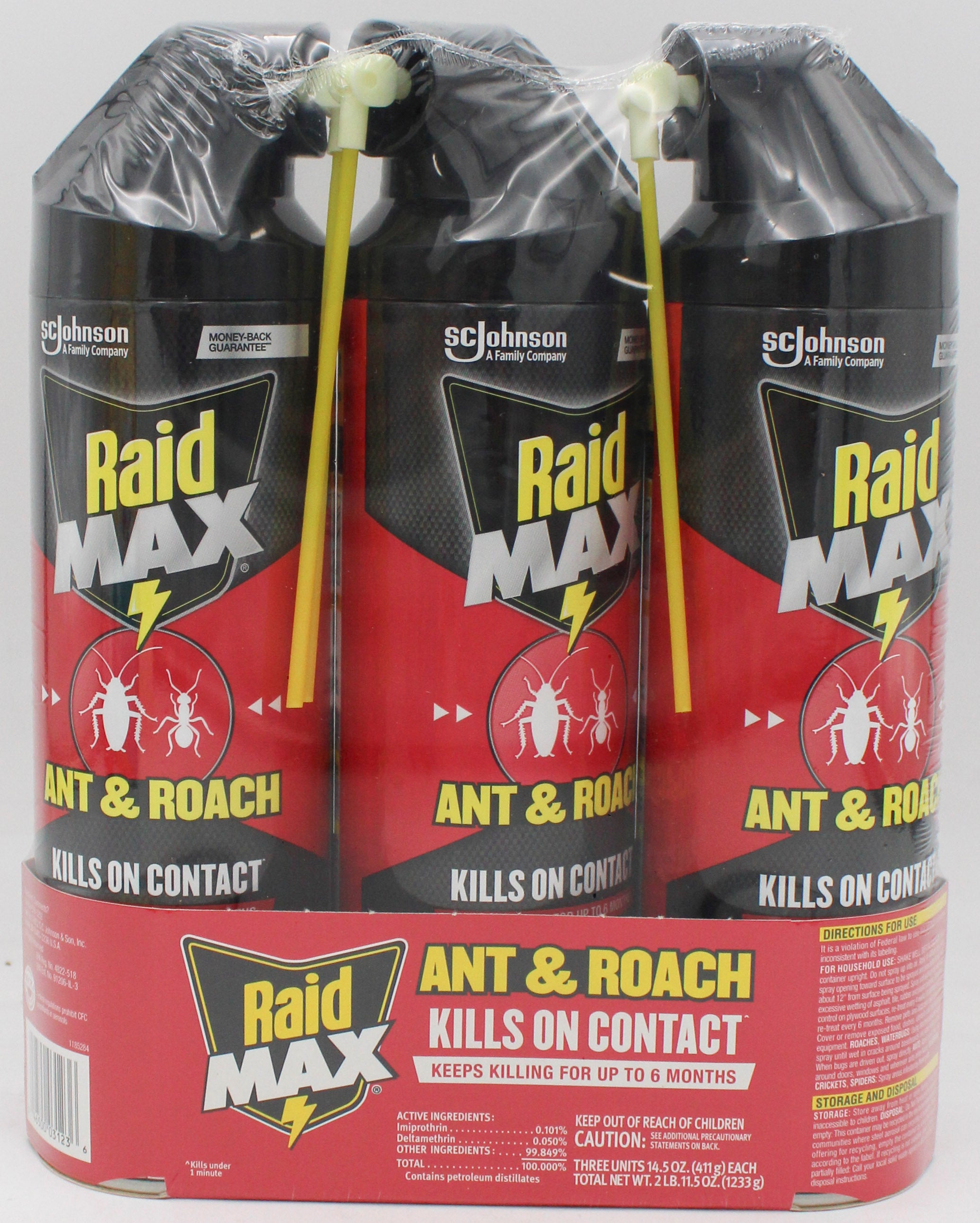 RAID MAX ANT & ROACH KILLER 3ct 14.5oz PALLET US