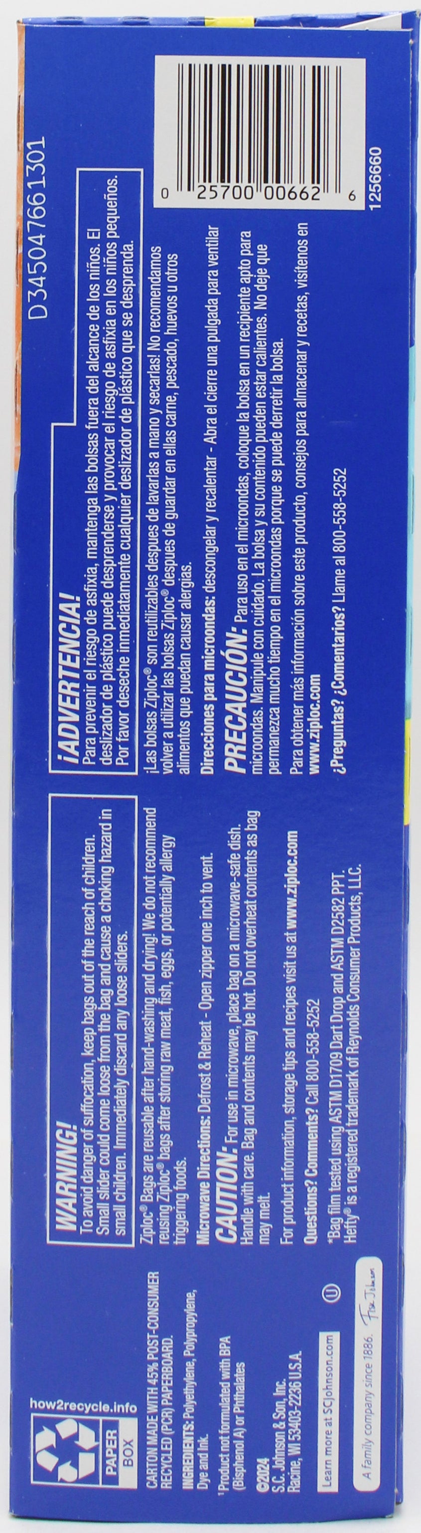 SP ZIPLOC BAG SLIDER FREEZER POWER SHIELD GALLON 40CT