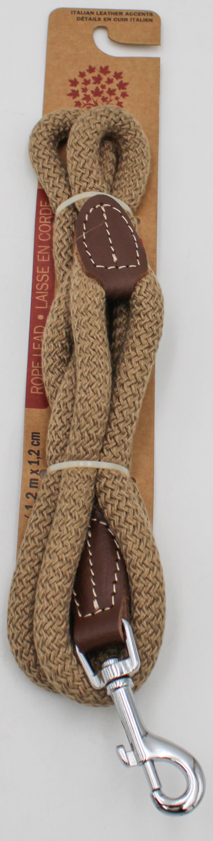 ROPE LEAD W/ITALIAN LEATHER ACCENTS 46" LENGTH