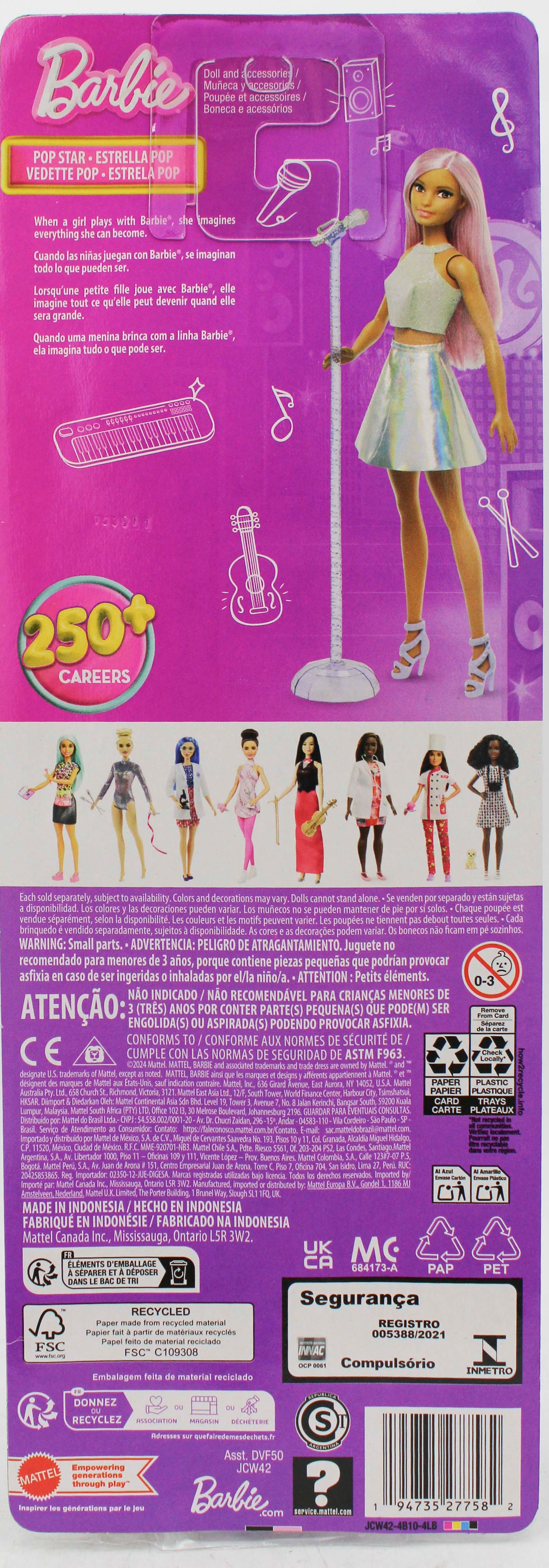 BARBIE POP STAR DOLL 12" NI