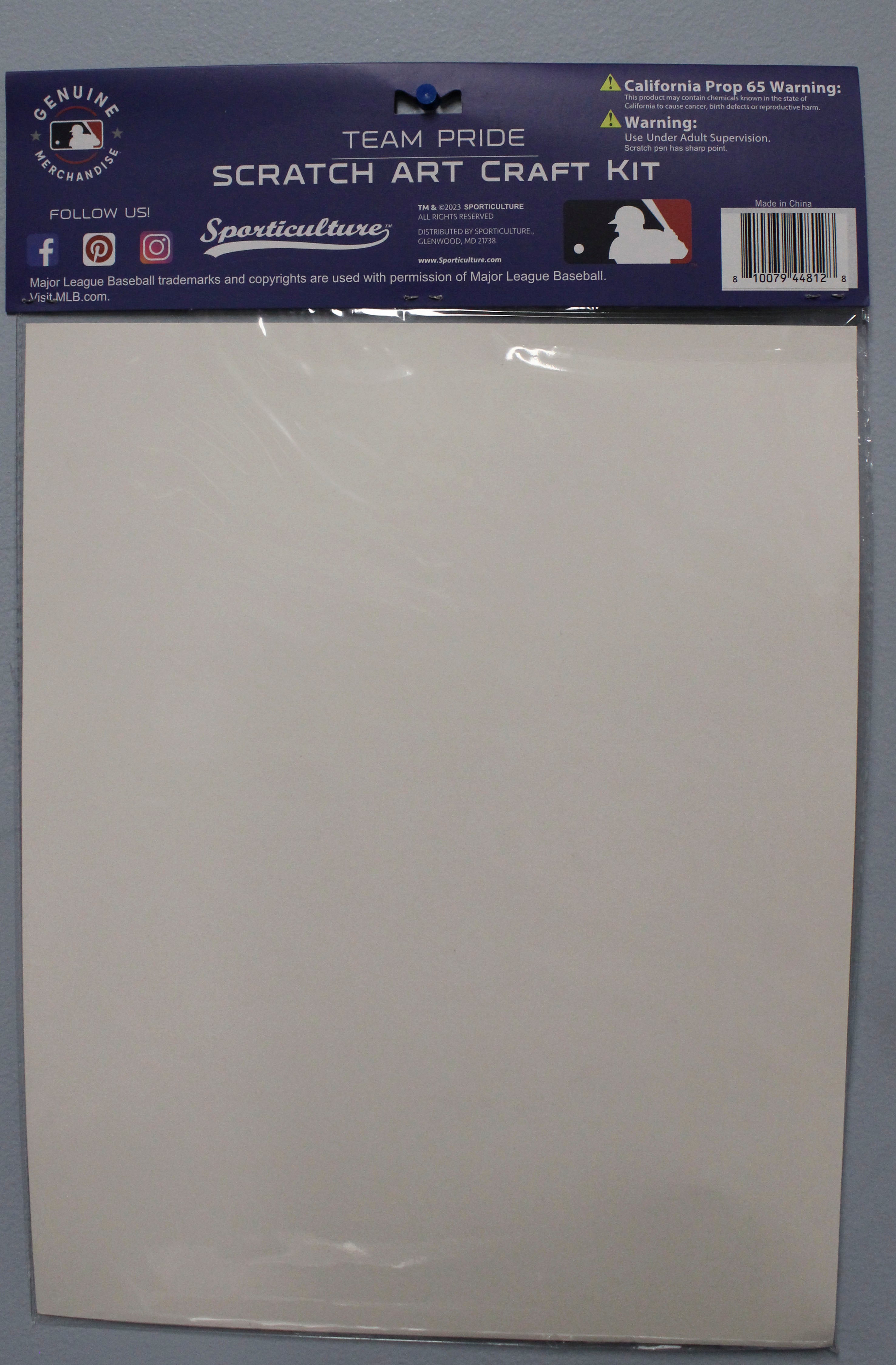 MLB CINCINNATI REDS SCRATCH ART CRAFT KIT