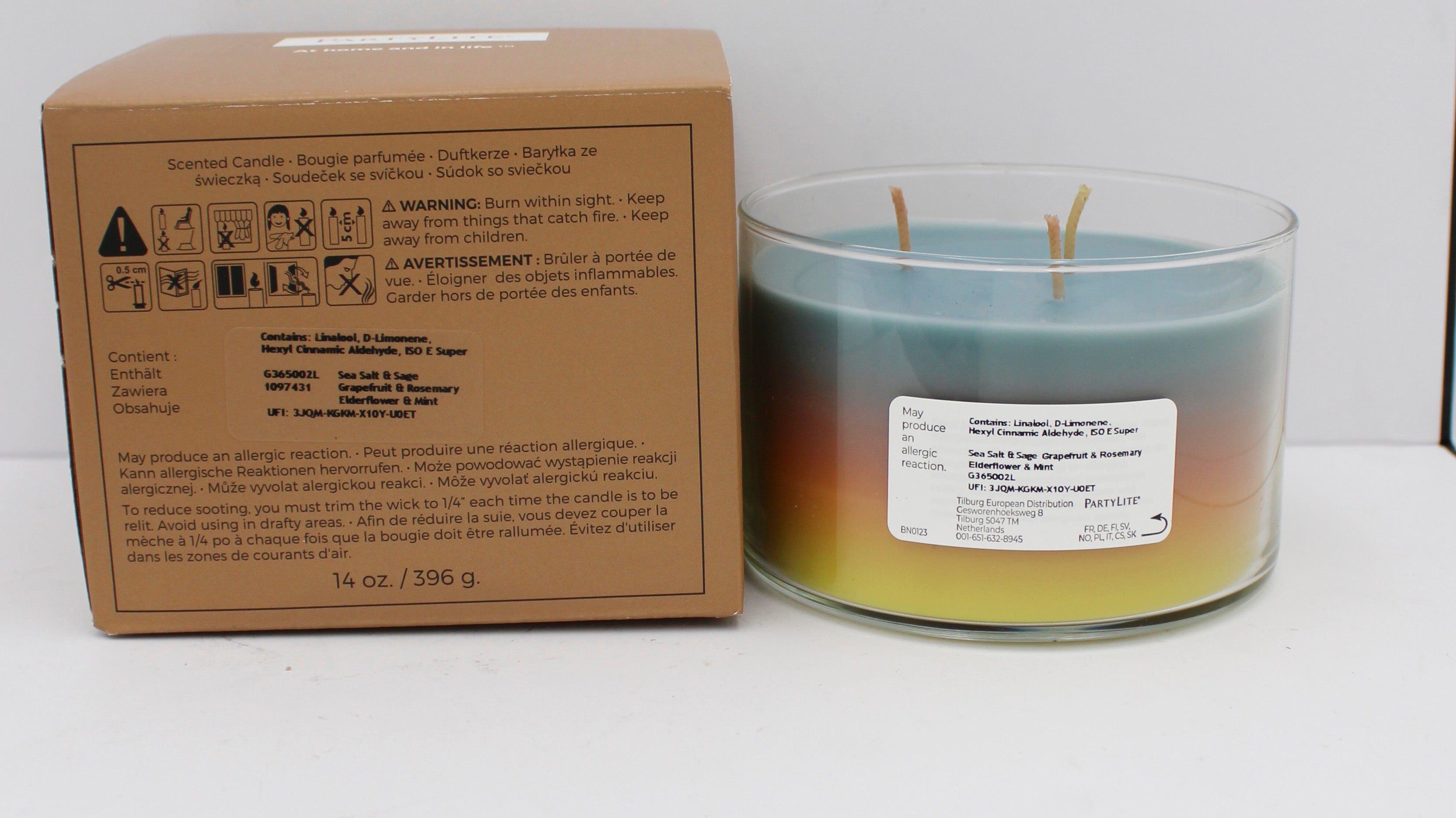 PARTYLITE NEW RITUALS LAYERED 3-WICK JAR CANDLE 16.5oz