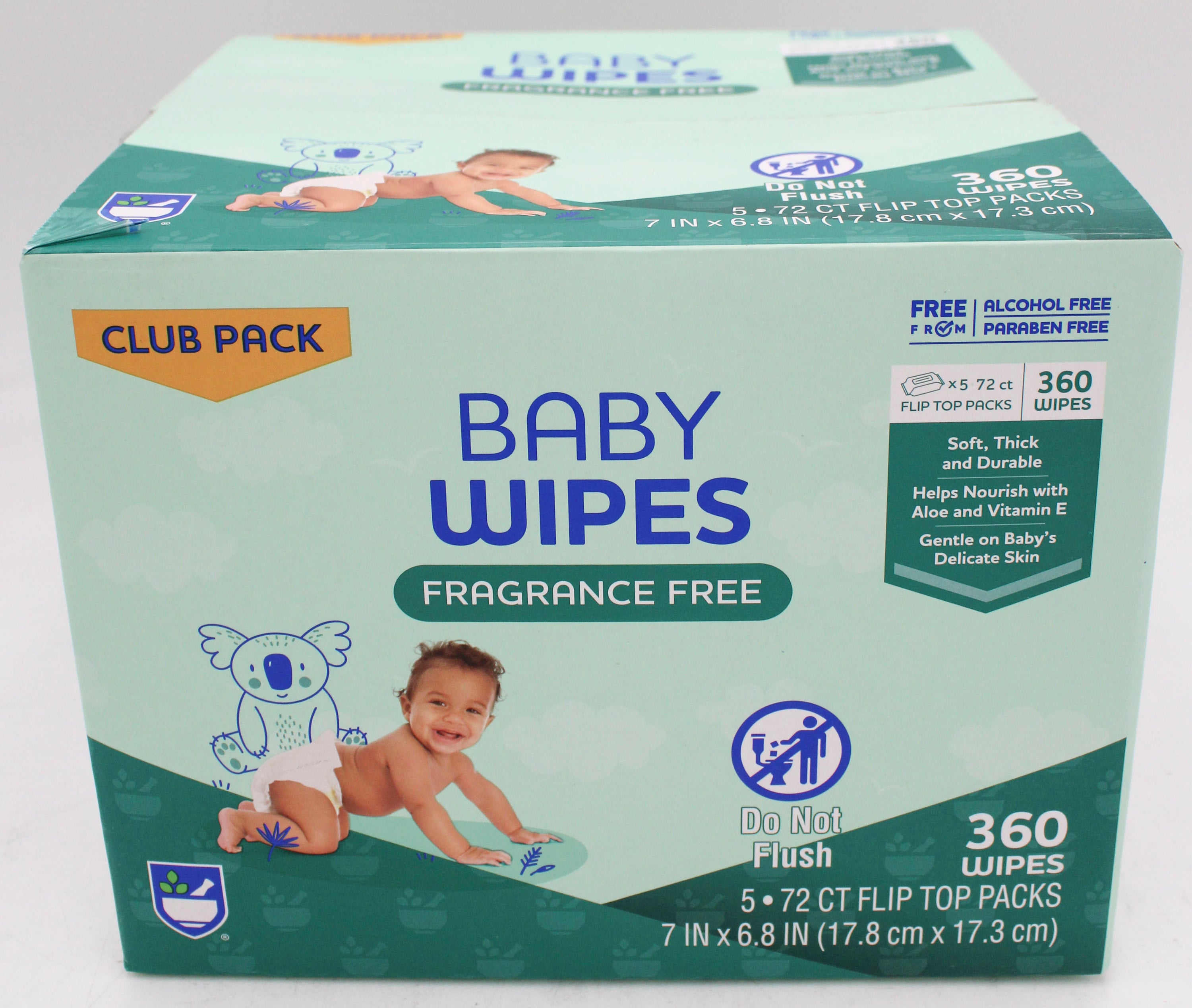 RITE AID BABY WIPES FRAGRANCE FREE BOX 360CT