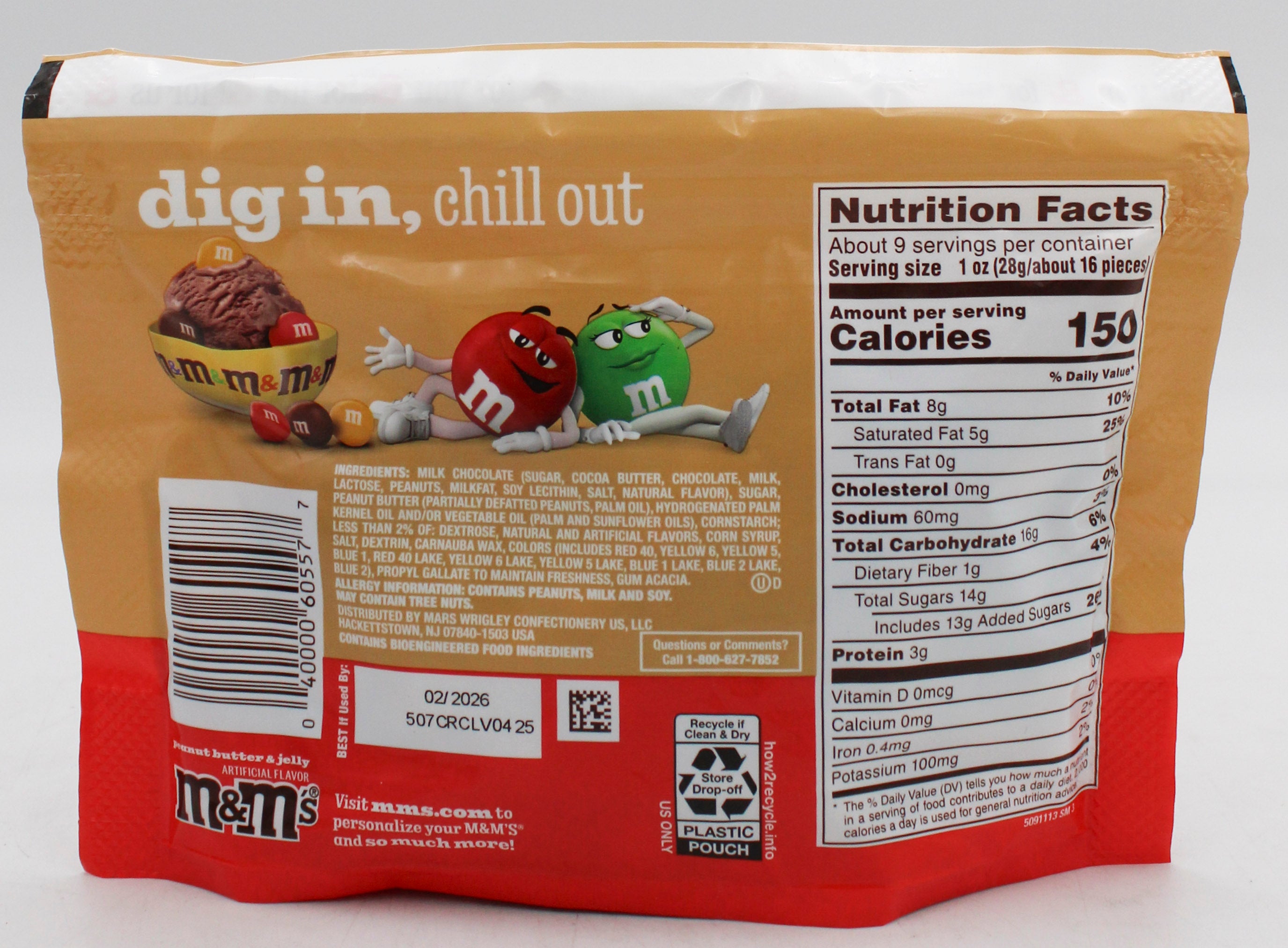 M&M'S PEANUT BUTTER AND JELLY CANDY 8.6 Oz BB 2/6/26