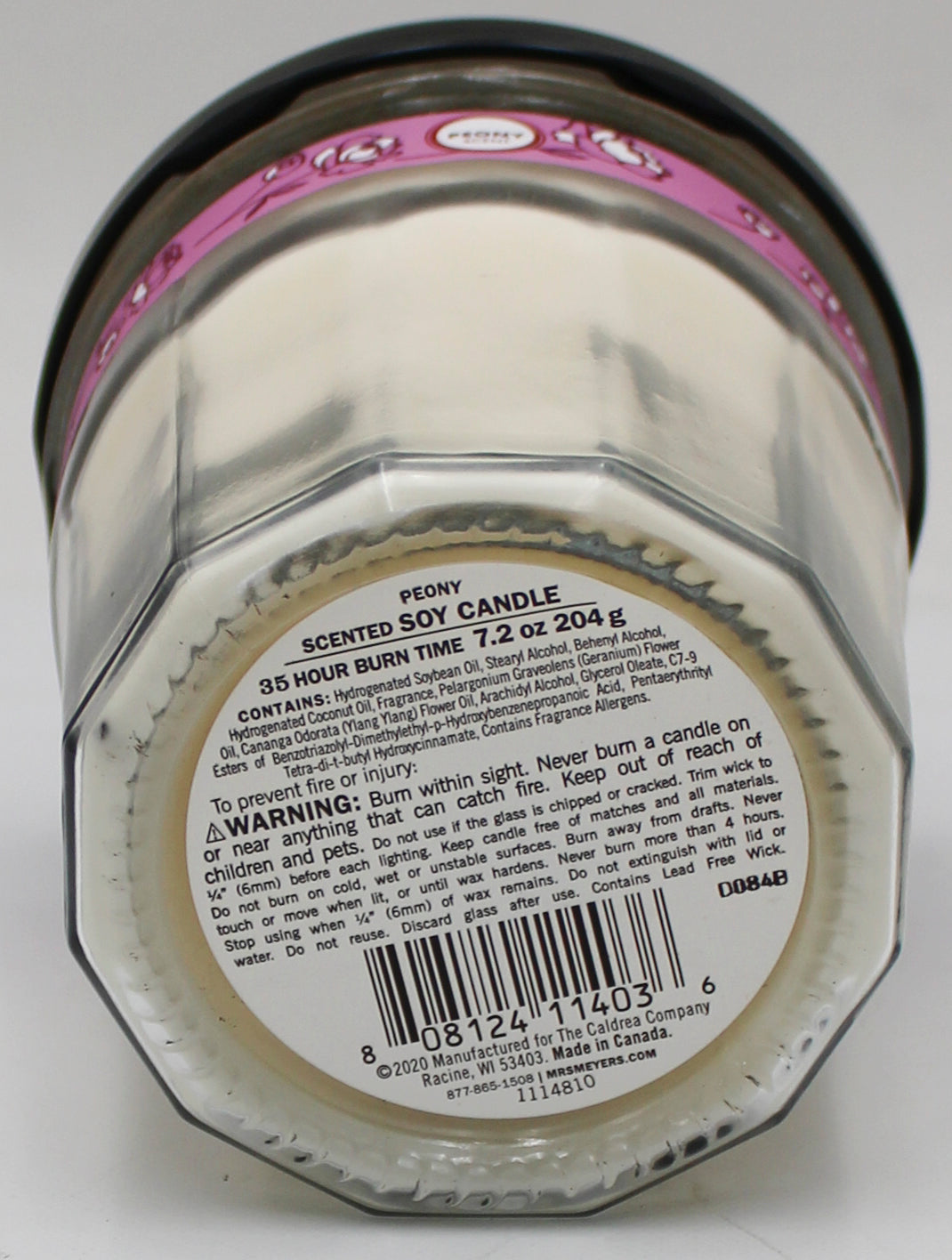 MRS MEYERS SOY CANDLE PEONY 7.2oz US