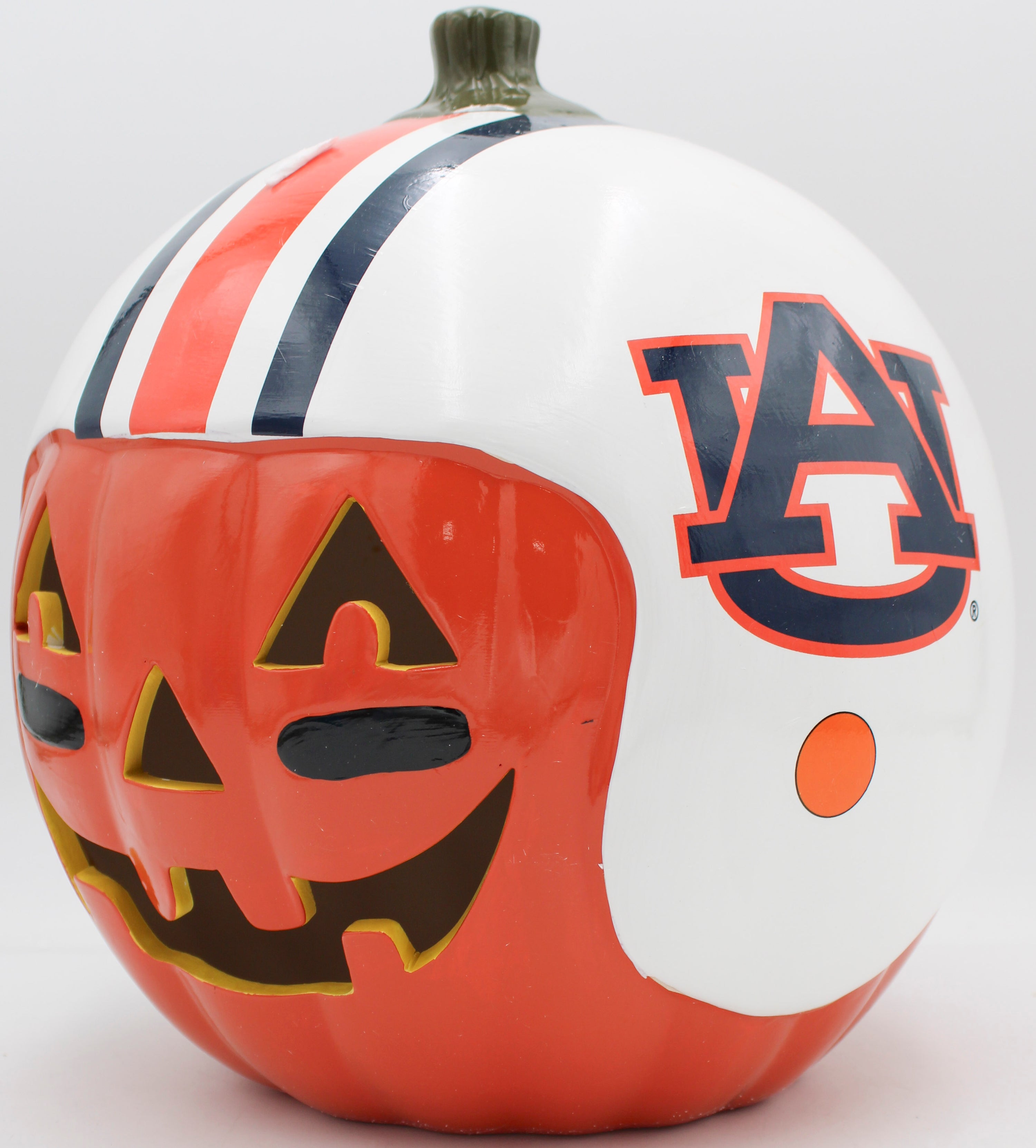OFFICIALLY LICENCED AUBURN TIGERS CERAMIC PUMPKIN HELMET 10"