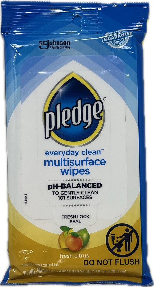 SP PLEDGE SURFACE WIPES 25CT FRESH CITRUS