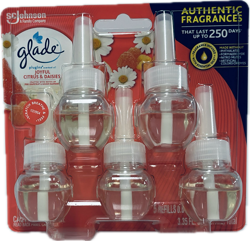 GLADE PLUGINS OIL REFILL 5CT 0.67oz JOYFUL CITRUS & DAISIES