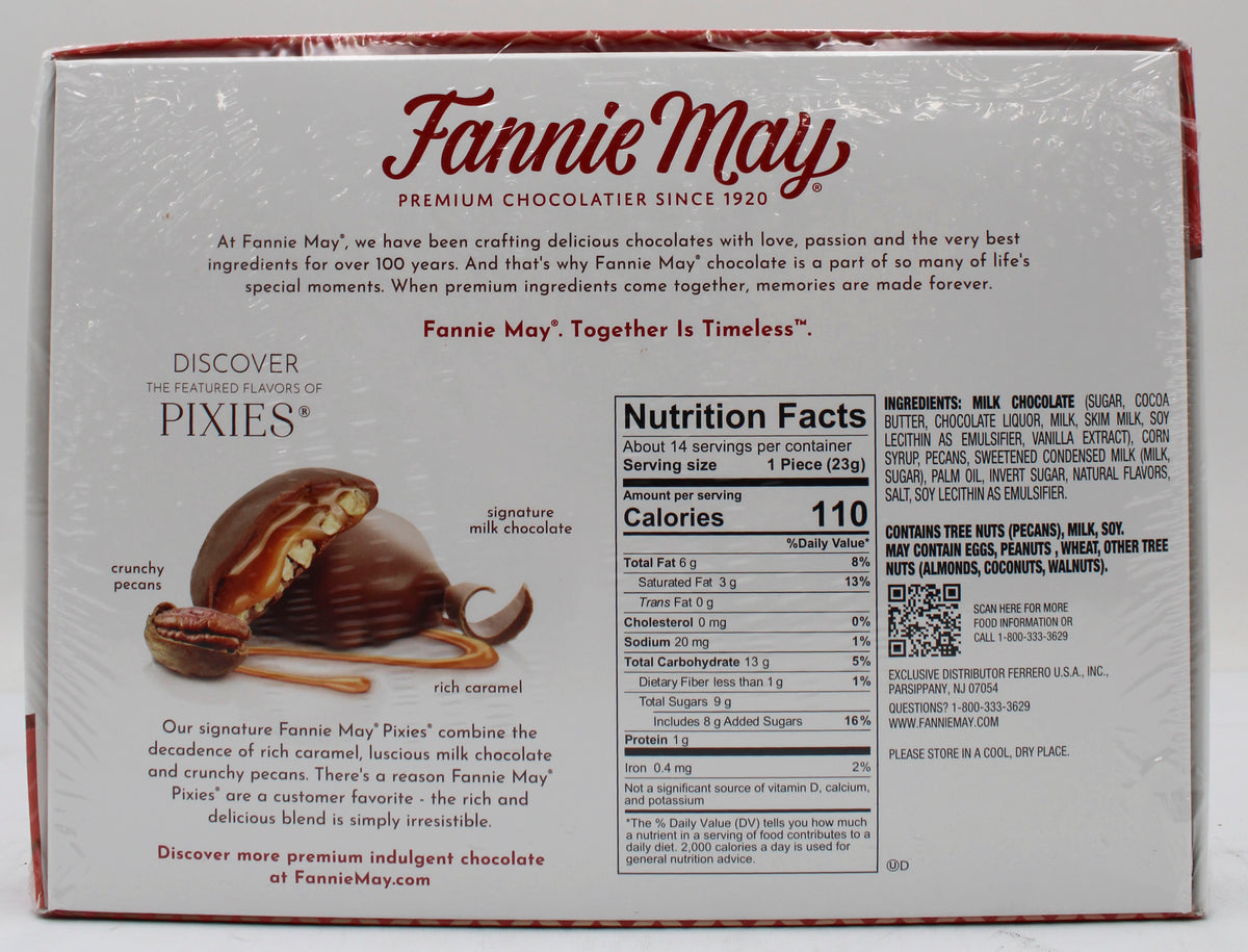 FANNIE MAY MILK COHOCLATE & CARAMEL PIXIES BB 7/23/27