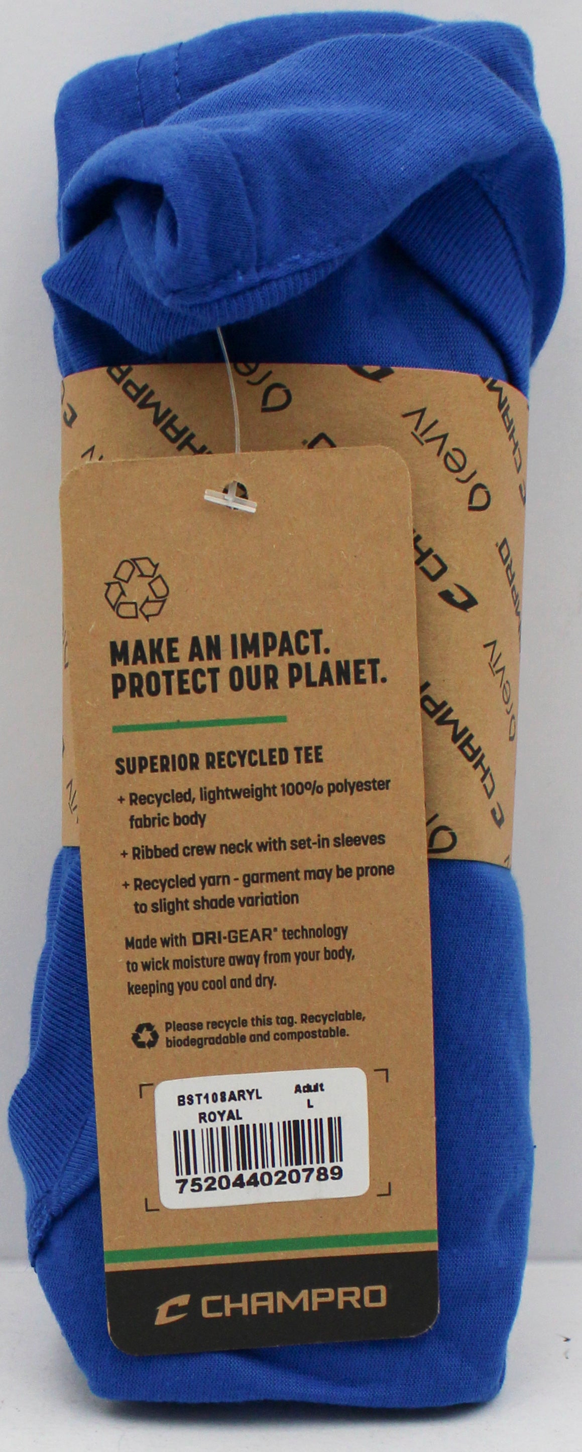 T-SHIRT - ADULT -ROYAL BLUE- L