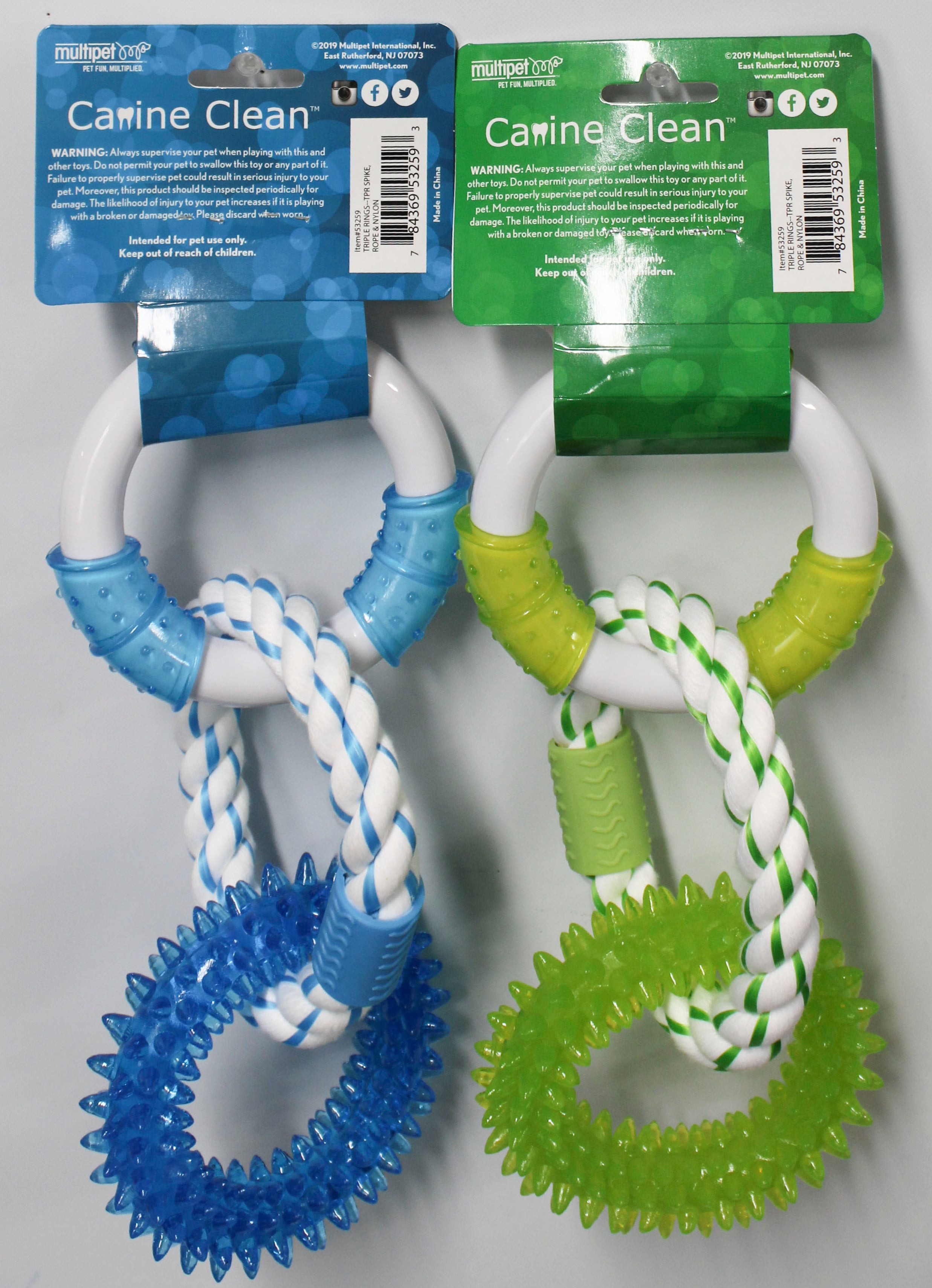 MULTIPET CANINE CLEAN 3 RING DENTAL DOG CHEW TOY