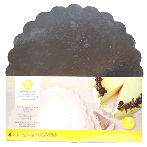 CAKE PLATTERS 14"/4CT SILVER/ROUND.