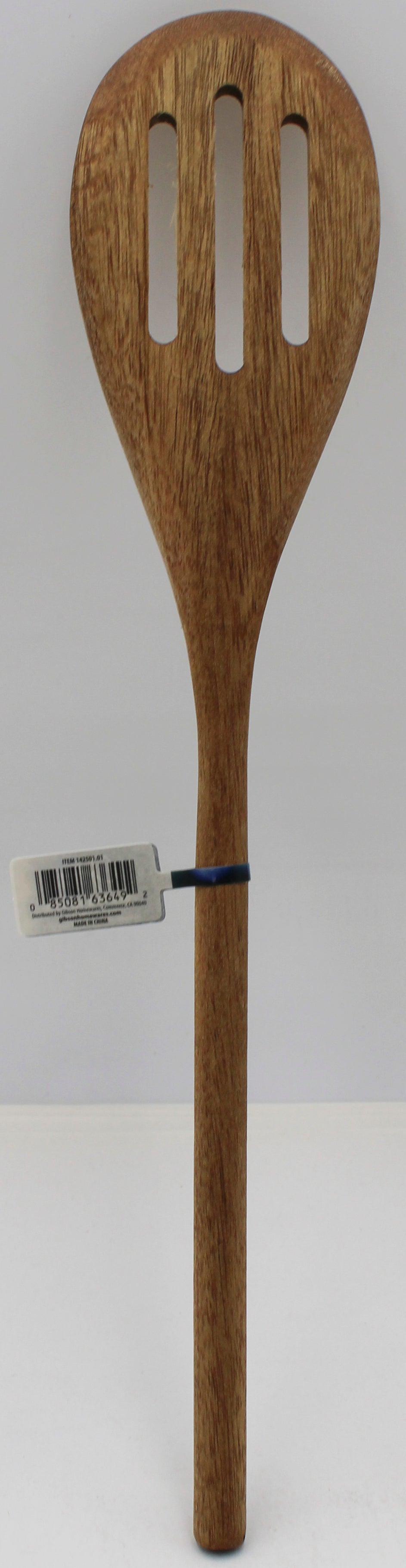 GIBSON HOME - 12in SLOTTED SPOON ACACIA WOOD NI