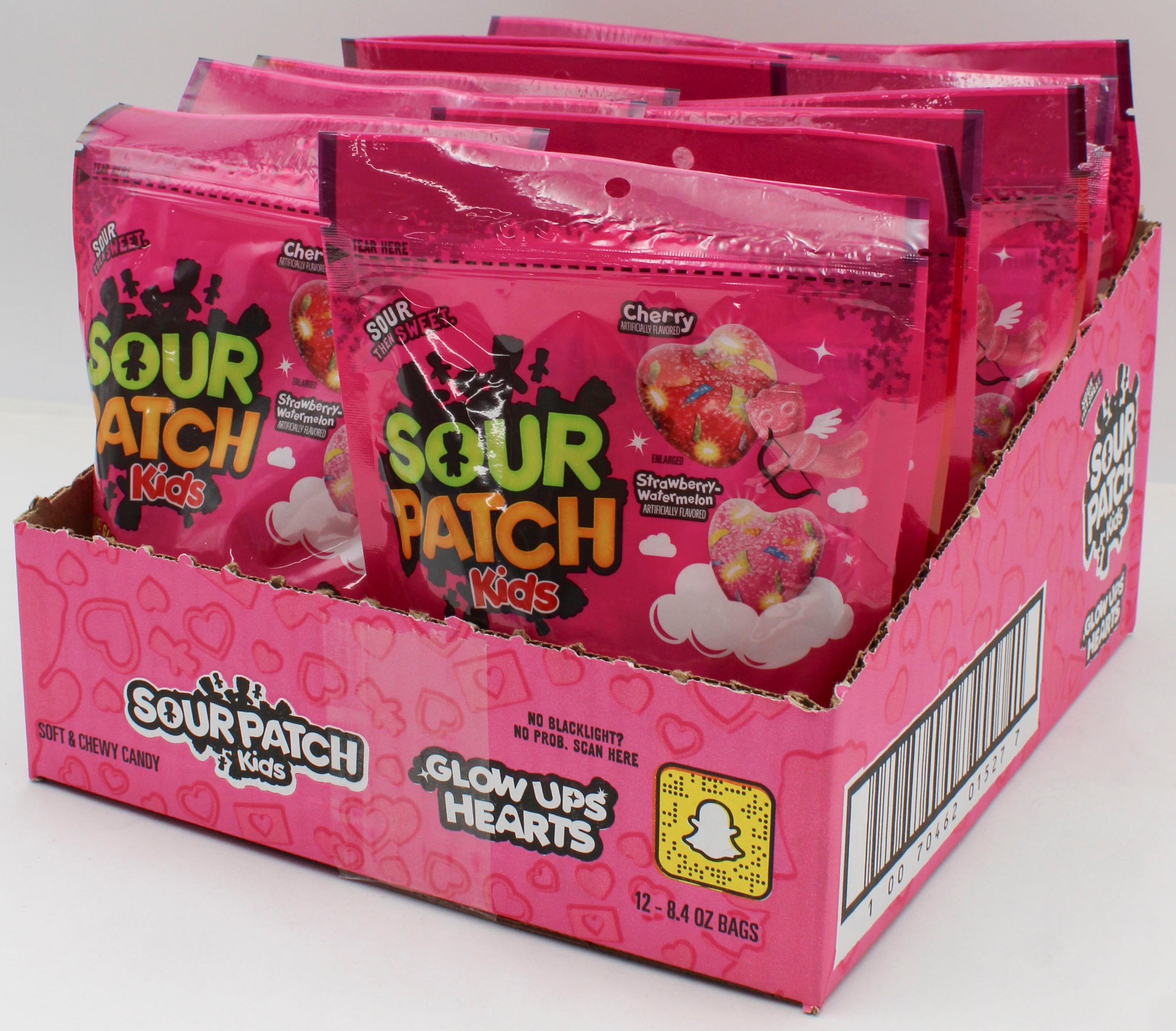 SOUR PATCH KIDS GLOW UP HEARTS 8.4 Oz BB 8/13/26'