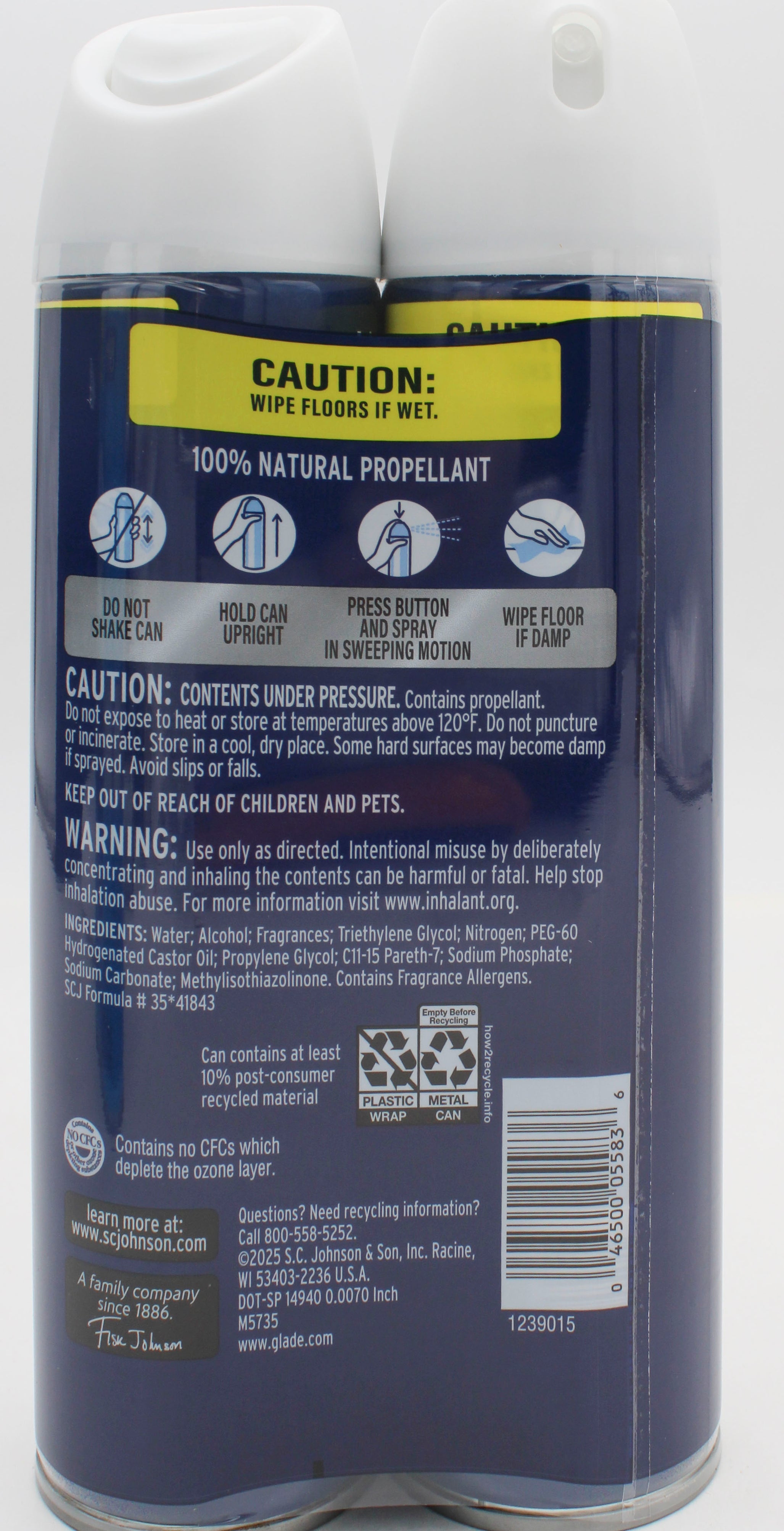 GLADE AEROSOL SPRAY PET ODOR CONTROL FRESH SCENT 2ct 8oz US