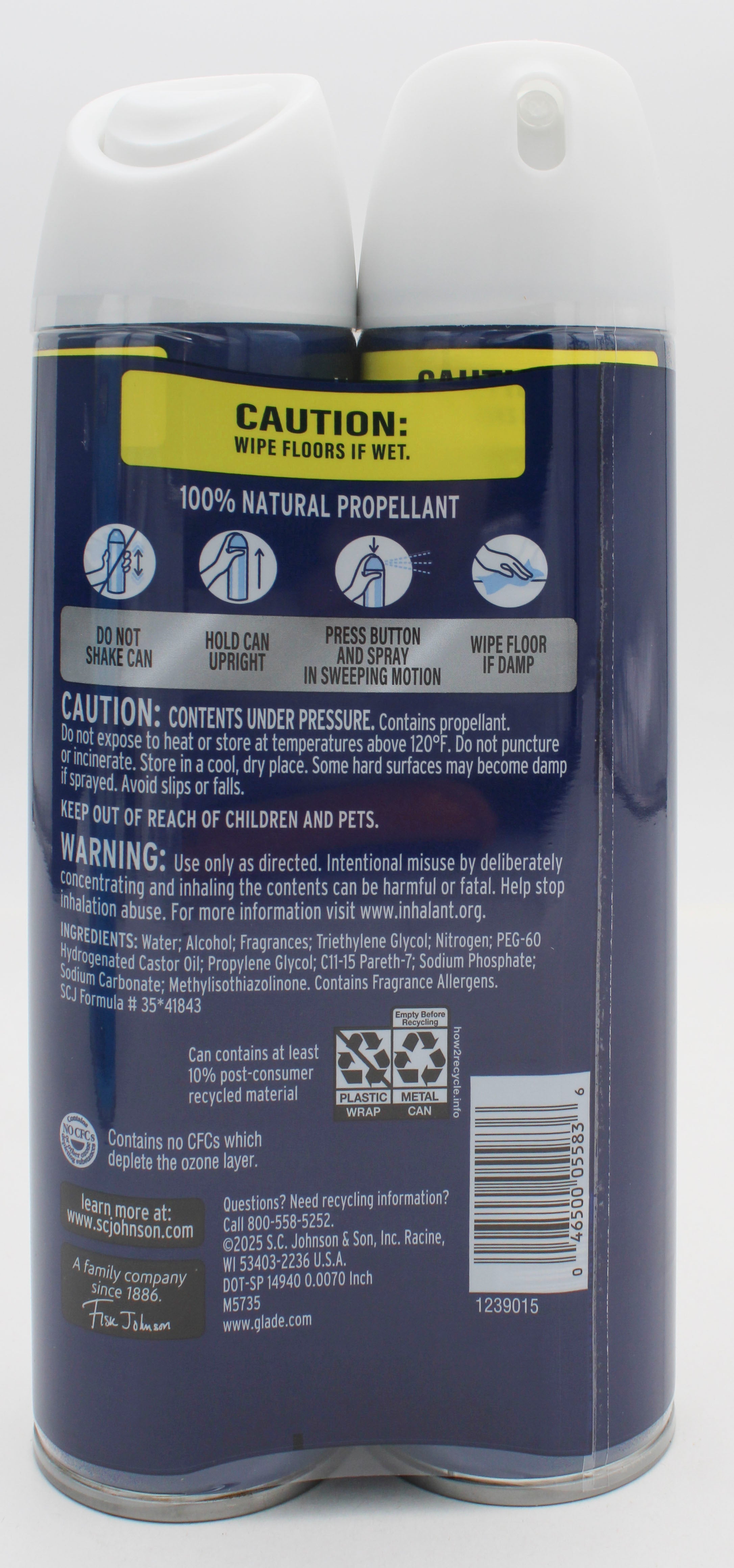 GLADE AEROSOL SPRAY PET ODOR CONTROL FRESH SCENT 2ct 8oz US