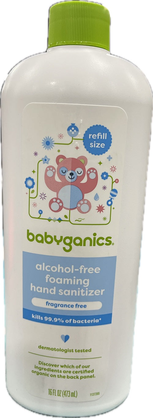 SP BABYGANICS ALCOHOL-FREE FOAMING HAND SANITIZER 16oz