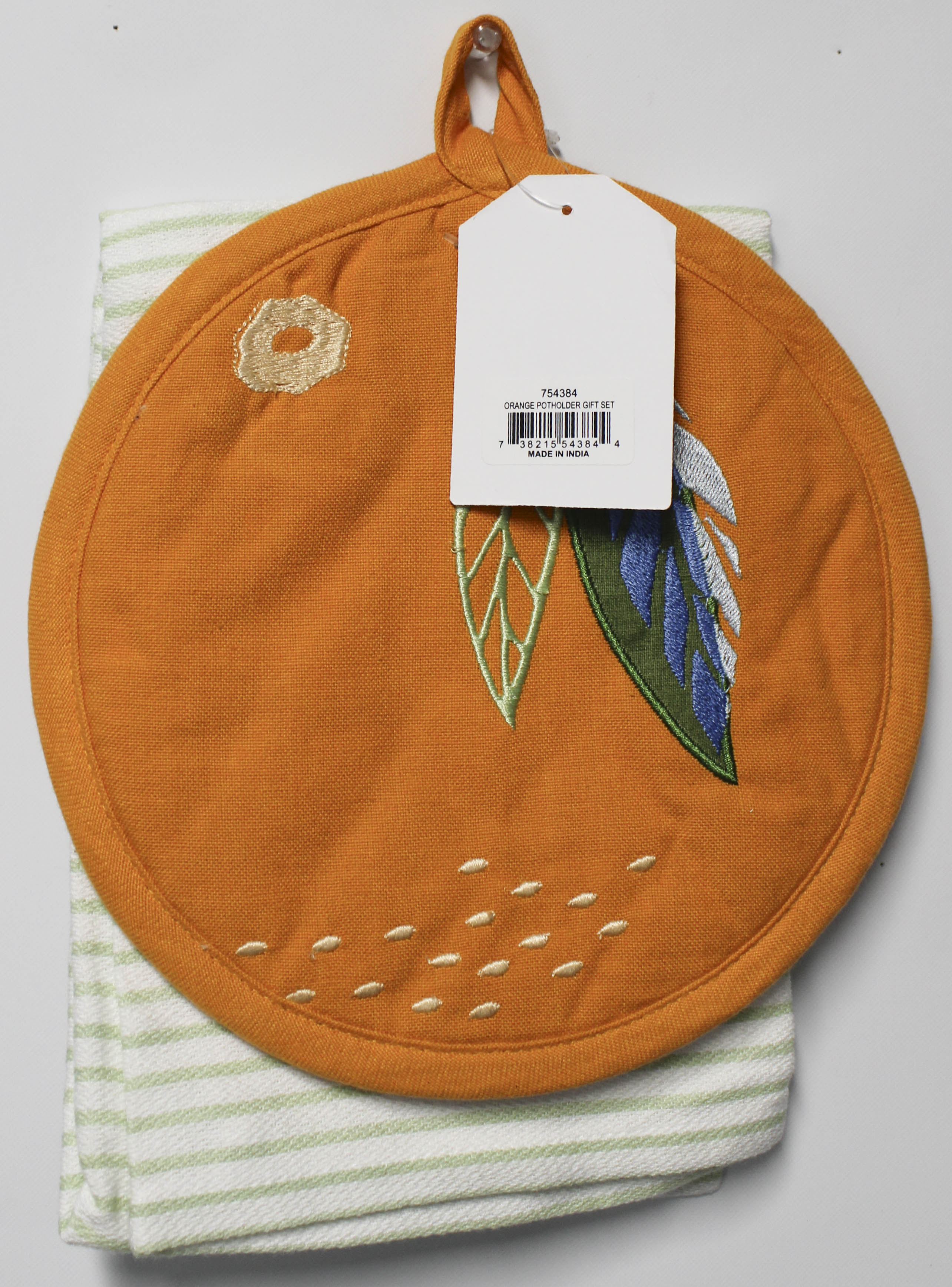 2PC GIFT SET - POTHOLDER AND DISHTOWEL - ORANGE