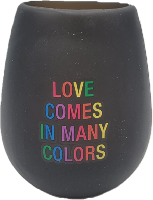 LOVE IN MANY COLORS SILICONE WINE CUP 12.5oz