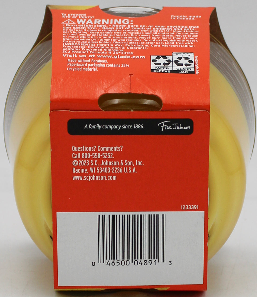 GLADE 3-WICK CANDLE MIGHTY MANGO 6.8oz US