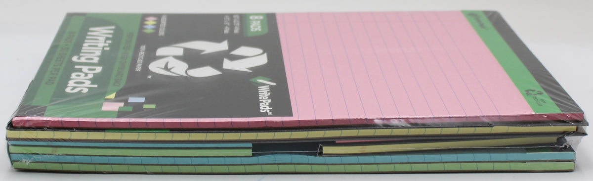 LEGAL PAD 8.5" X 11.75" & 5" X 8" 50 SHEETS 8PACK  ASSORTED