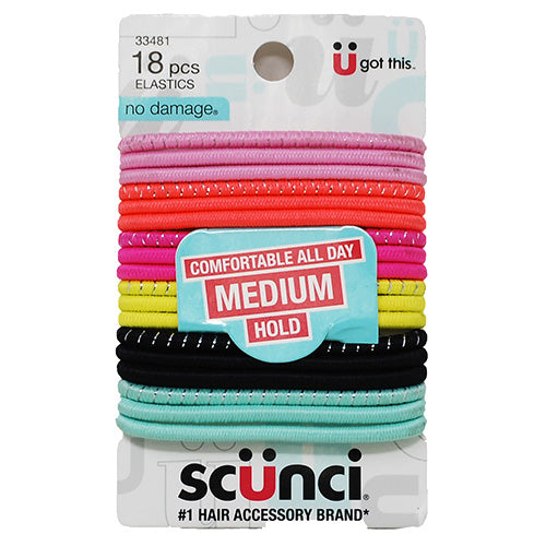 SCUNCI 18CT NEON ELASTICS-ASST/NI