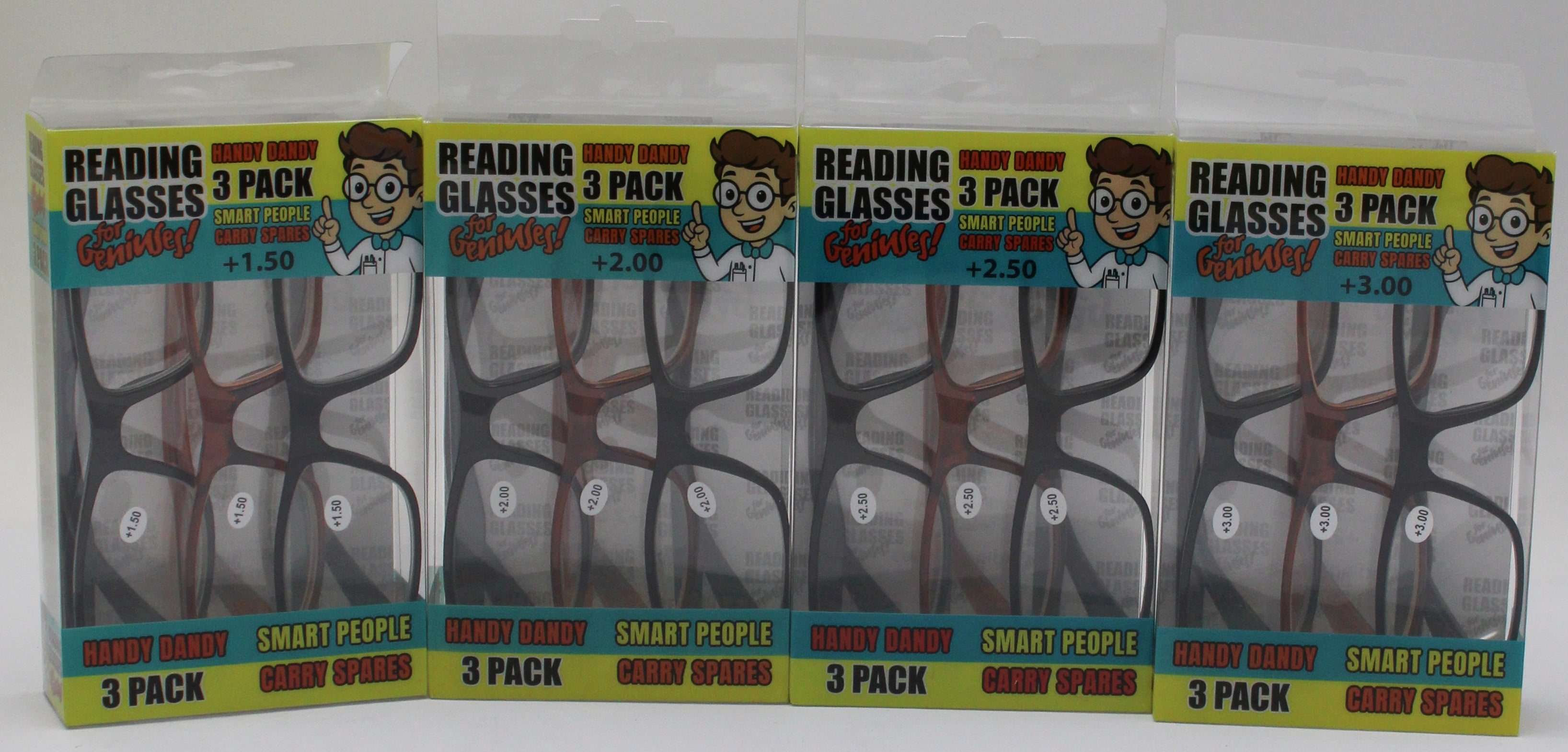 3PK GENUISES LICENSED READERS IN DISPLAY- ASST STRENGTHS