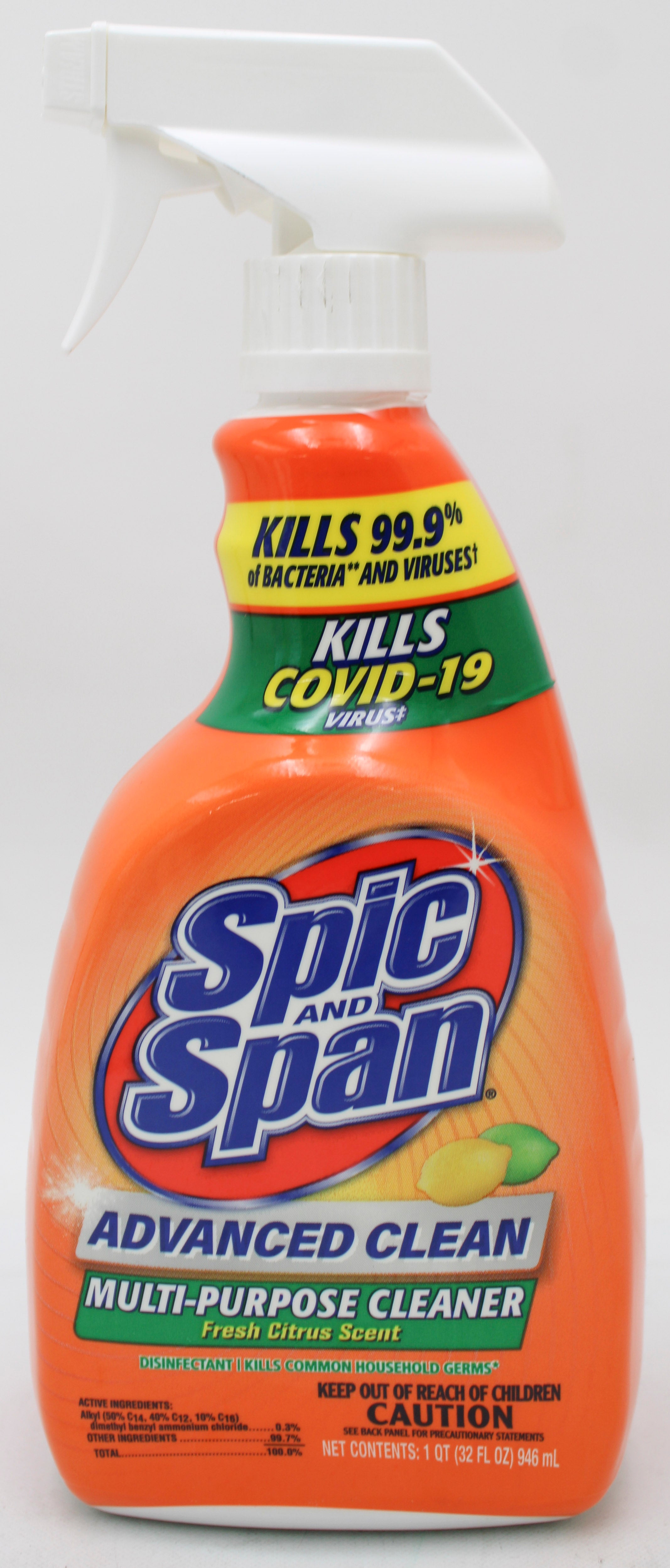 SPIC & SPAN ADVANCED CLEANING SPRAY CITRUS SCENT 32oz. NI