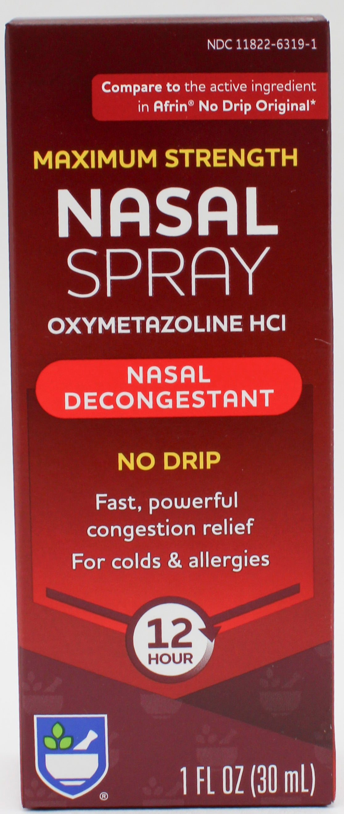 Rite Aid 12HR Nasal Relief Spray No Drip 1oz | Max Strength | Exp 1/2027