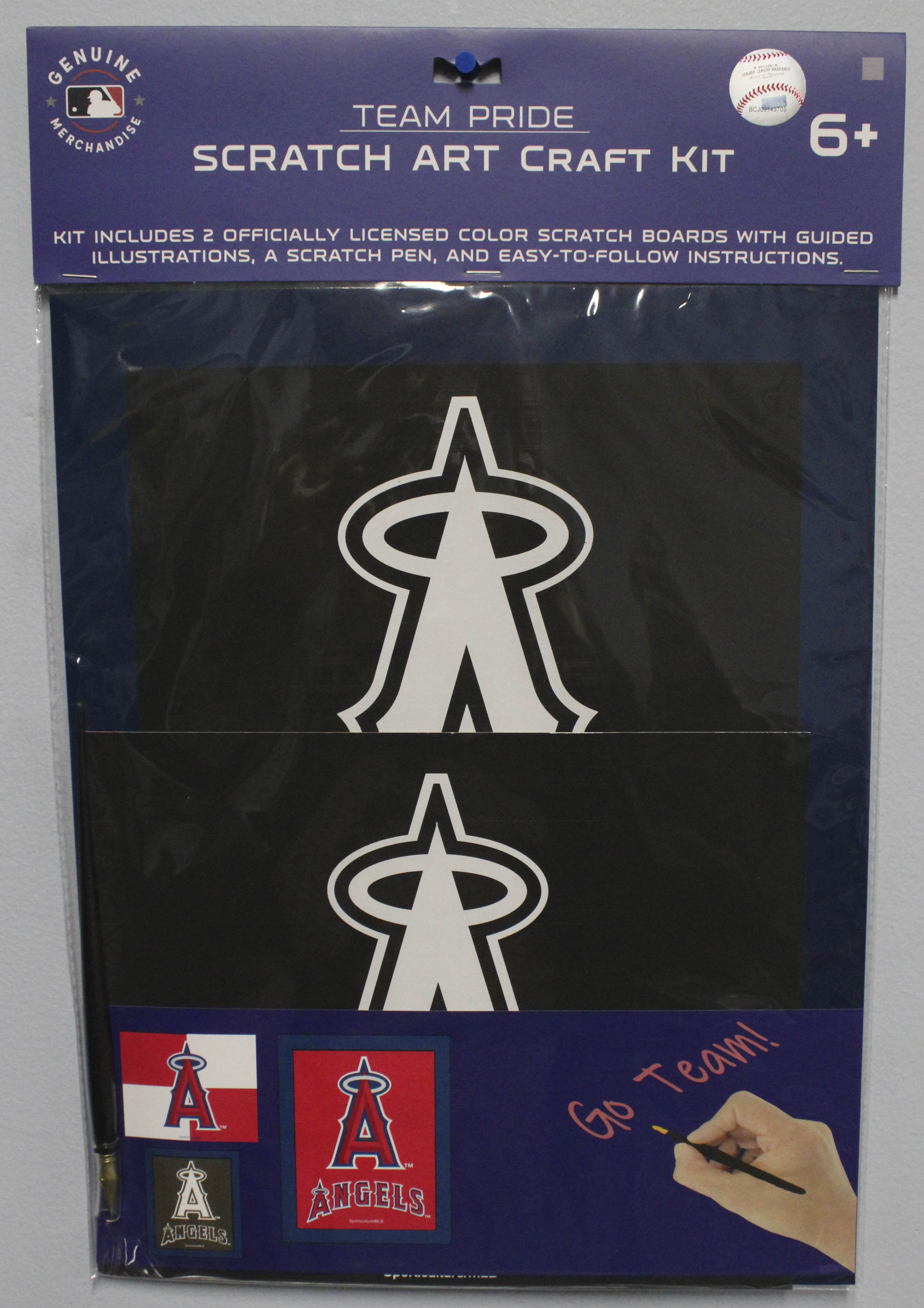 MLB LOS ANGELES ANGELS SCRATCH ART CRAFT KIT