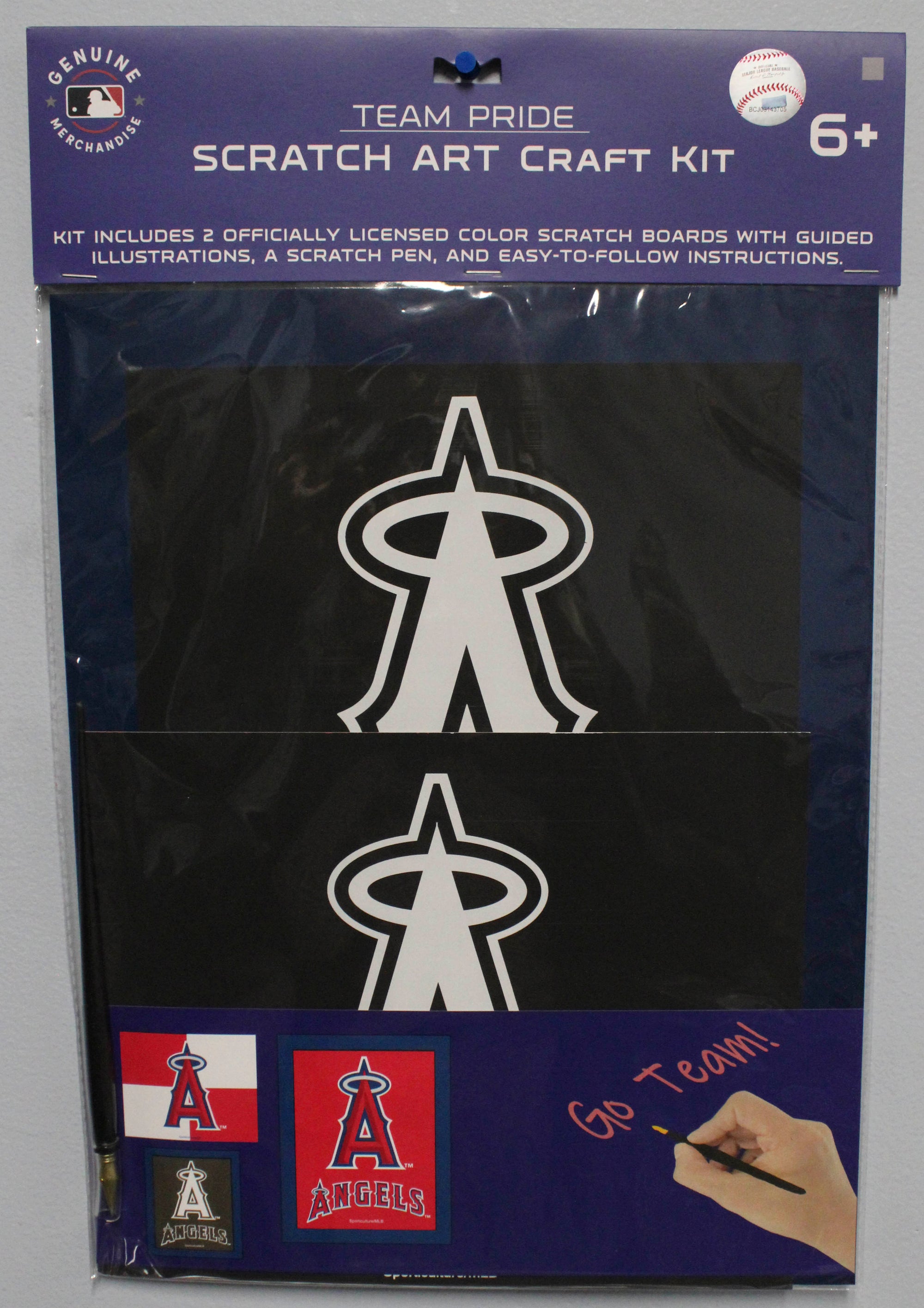 OFFICIALLY LICENSED LOS ANGELES ANGELS SCRATCH ART CRAFT KIT