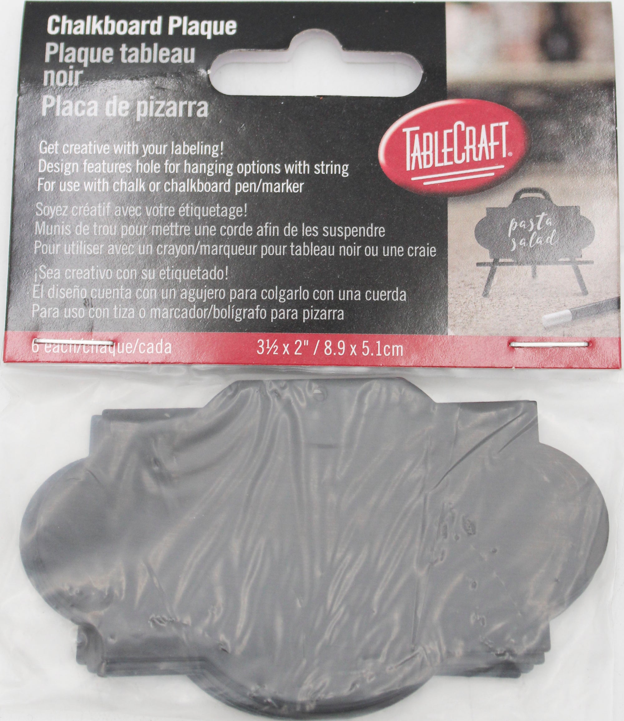 Decorative Chalkboard Plaque   Black 3.5"x2"