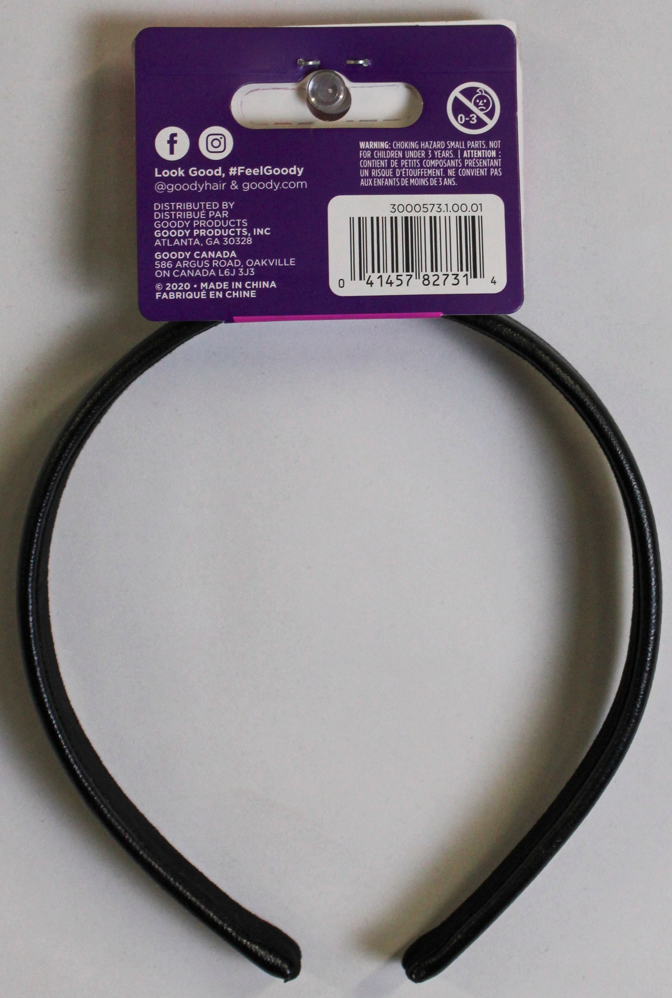 GOODY HEADBAND FAUX LEATHER 1.5mm 1ct NI