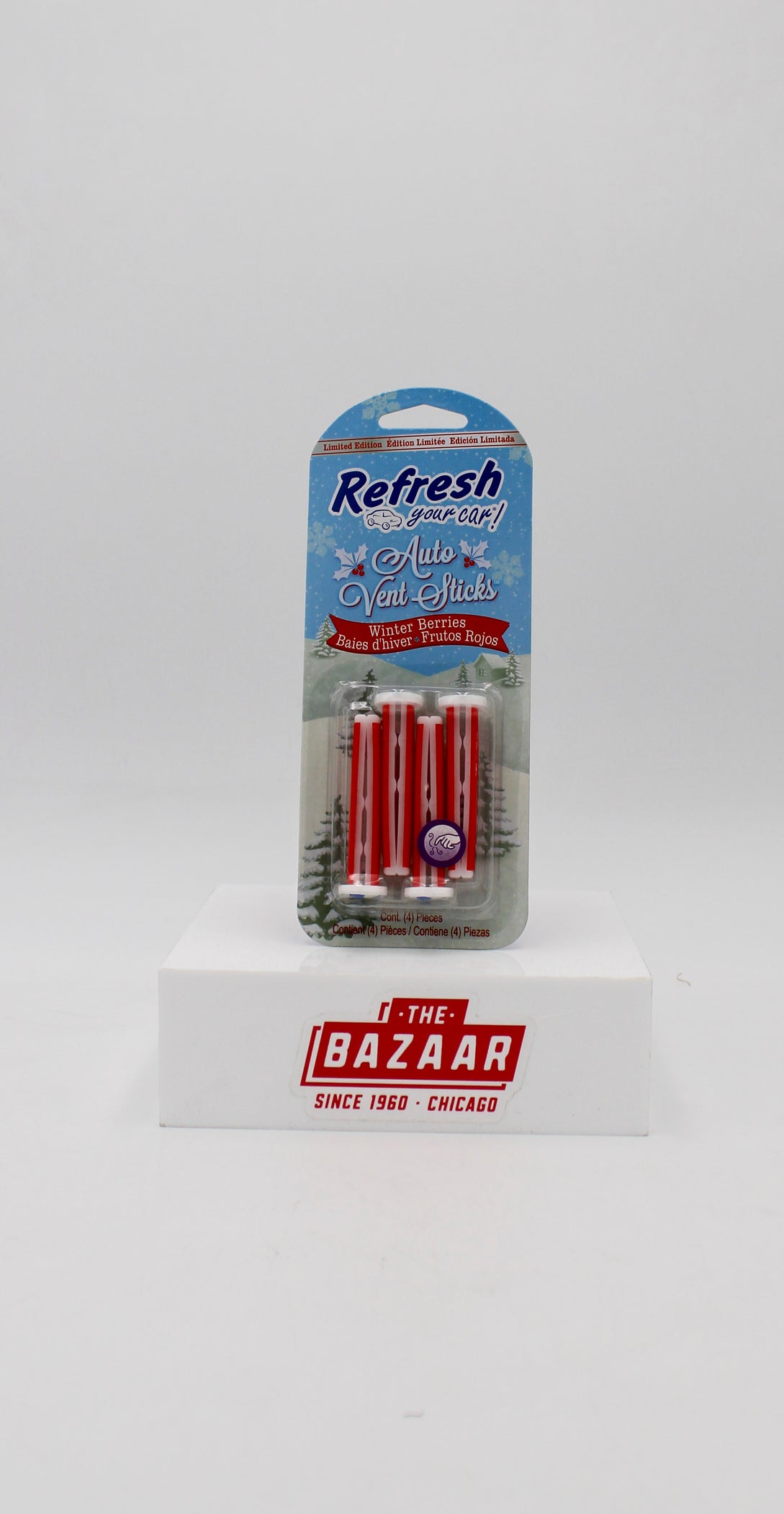 REFRESH YOUR CAR! WINTER BERRIES VENT STICKS CAR AIR FRESHENER(4 PACK) NI