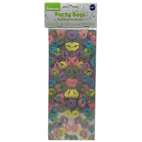 PARTY BAG 20CT 4x9.5"-BABY FEET.
