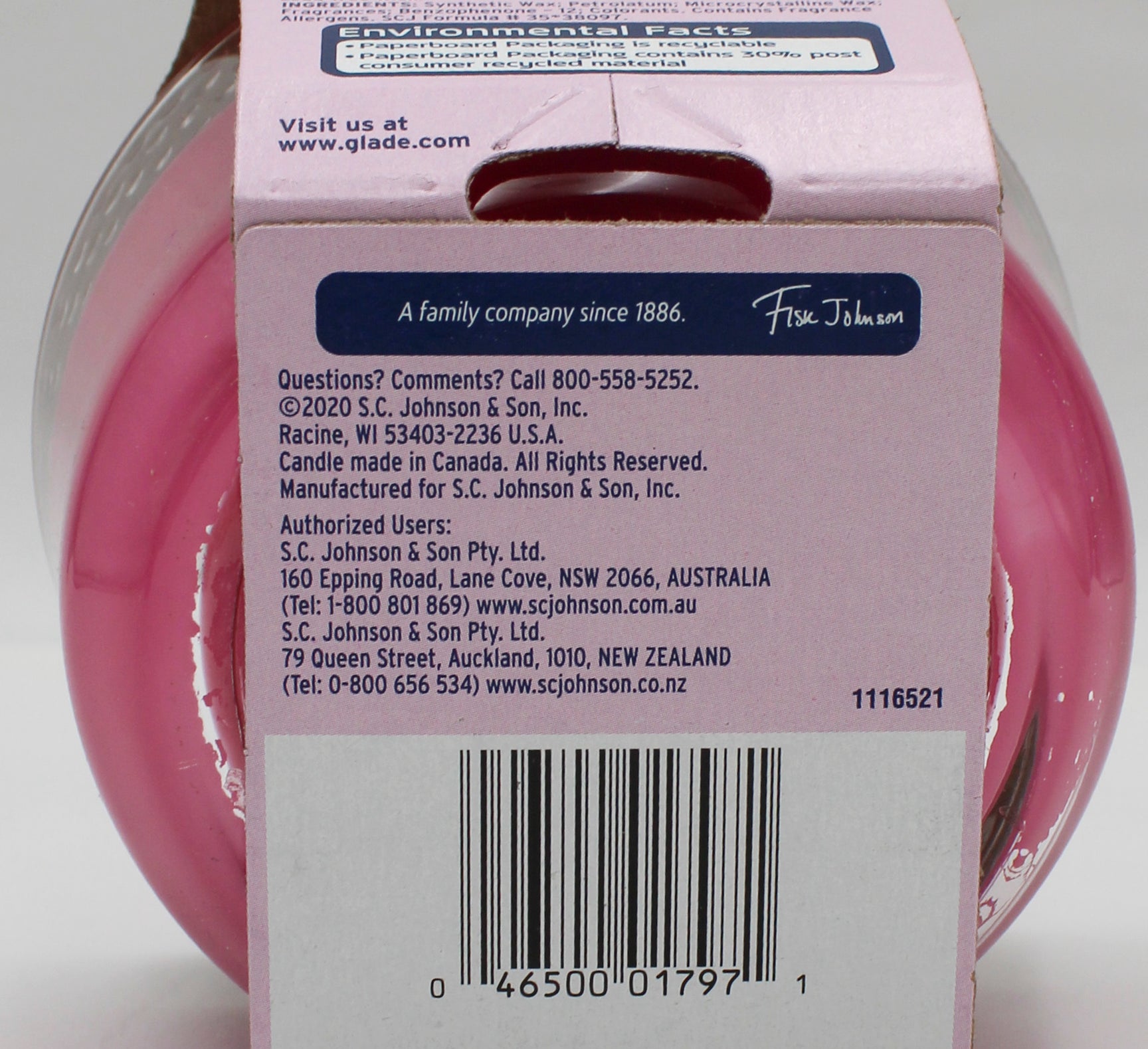 GLADE 3-WICK CANDLE EXOTIC TROPICAL BLOSSOMS 6.8oz US