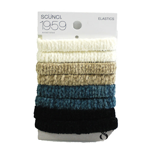 SCUNCI 8ct FLAT COLORED ELASTIC PP$5.99