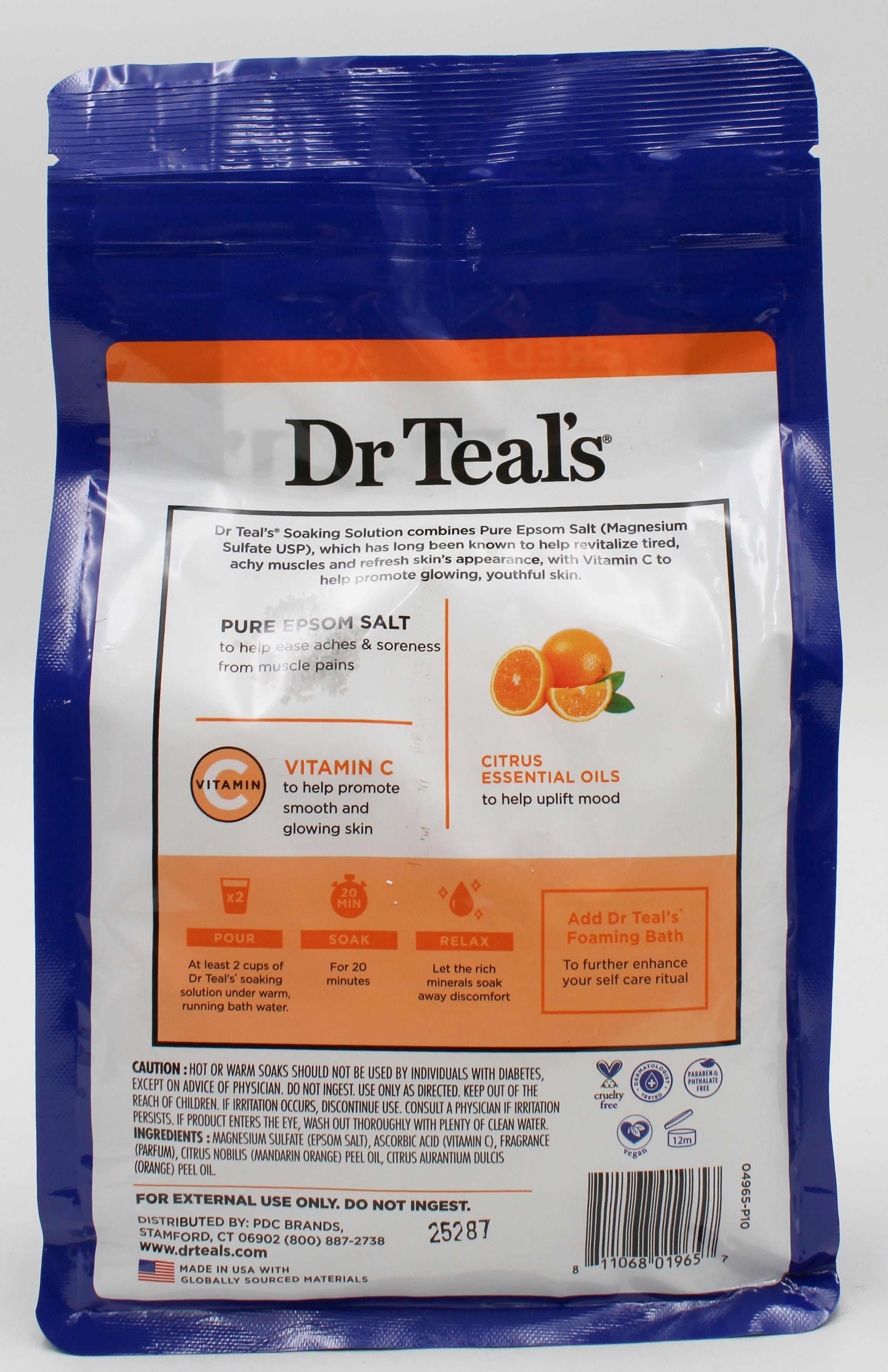 SP DR TEAL'S PURE EPSOM SALT 3lbs VITAMIN C & CITRUS ESSENTIAL OILS NI