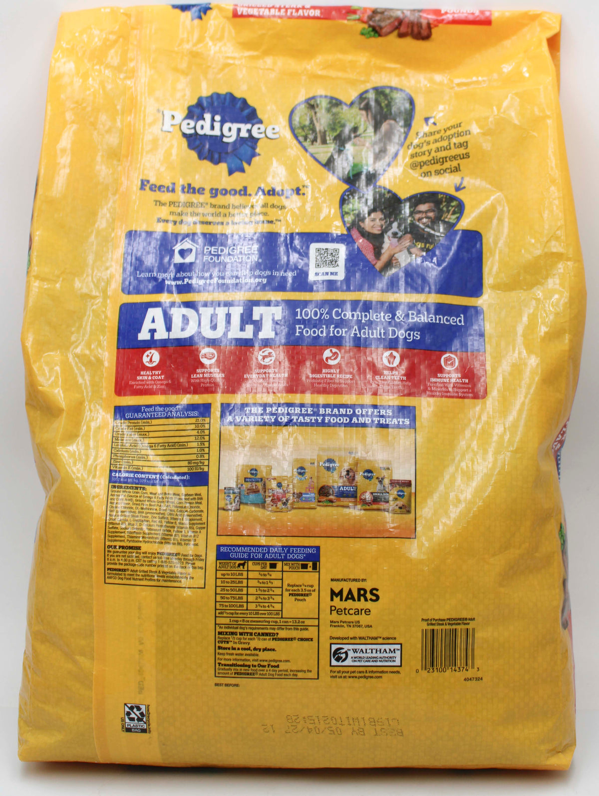 PEDIGREE ADULT DOG FOOD STEAK & VEGETABLE 14LB. BB 3.10.27