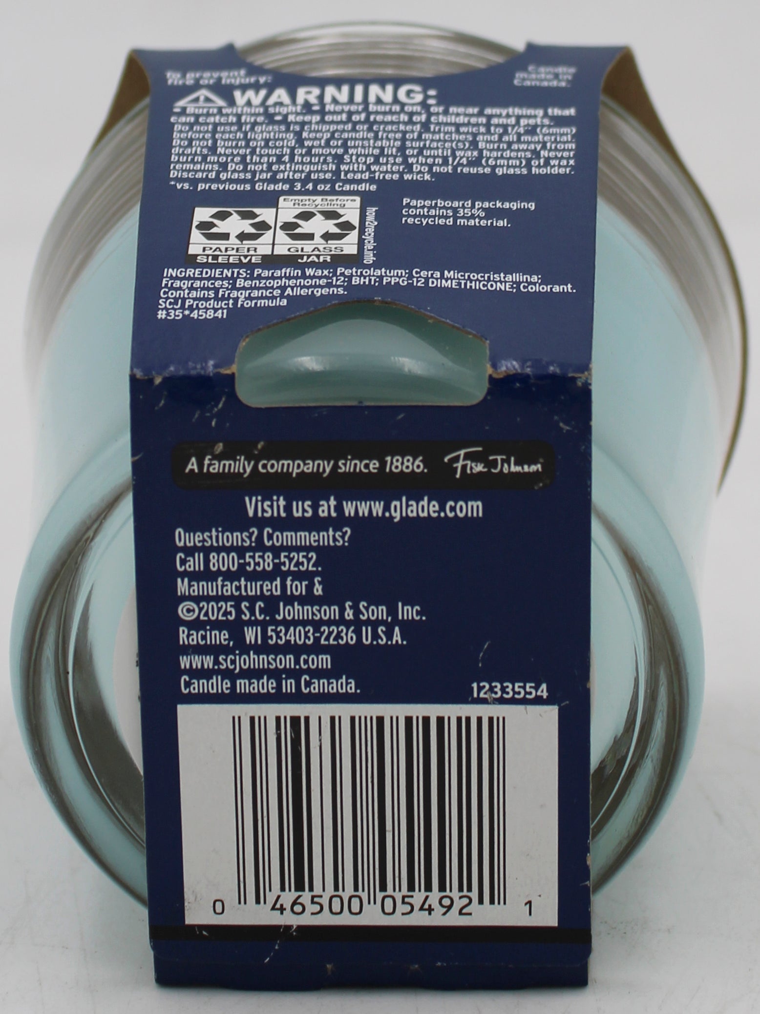 SP GLADE CANDLE 4.08oz AQUA WAVES