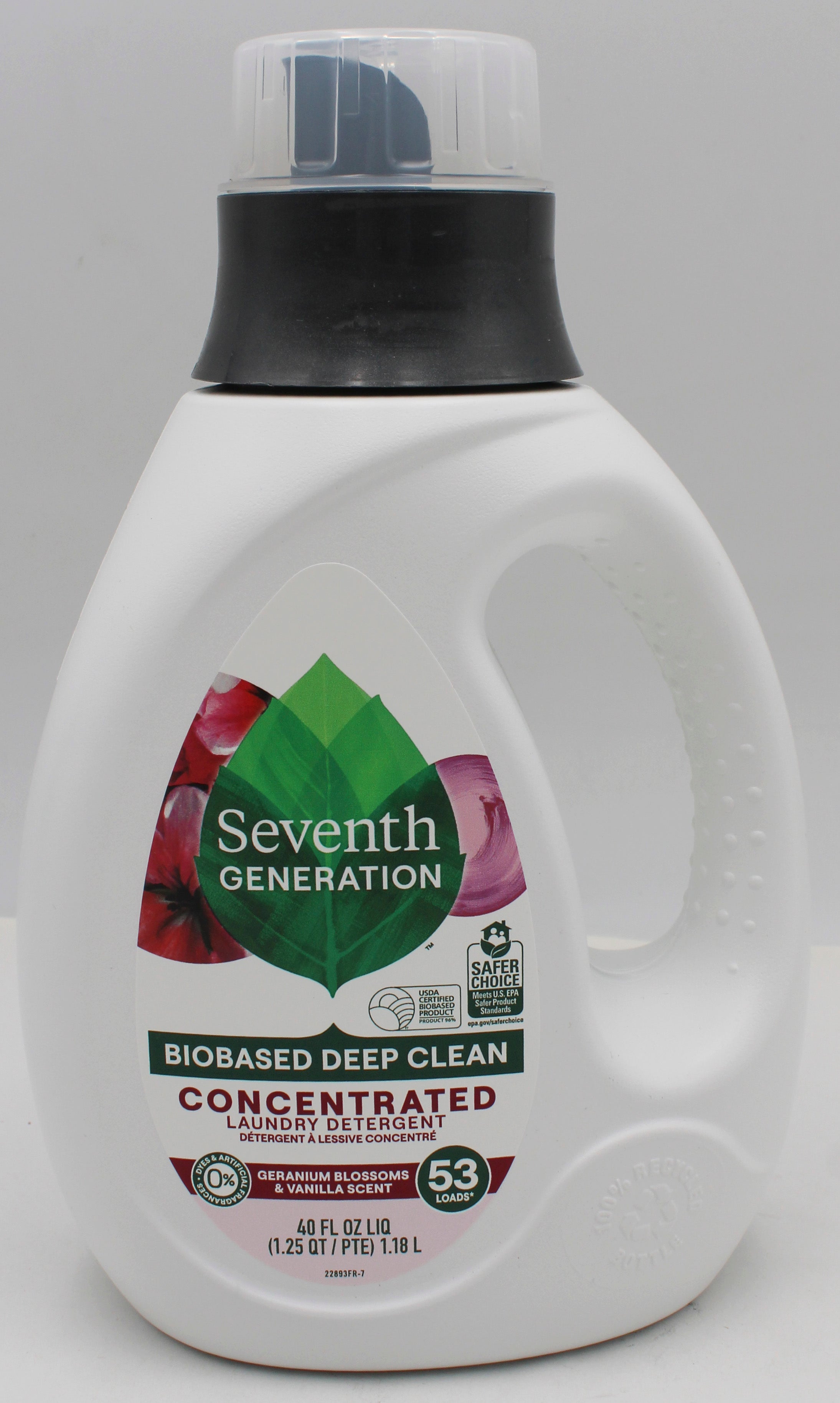 SEVENTH GENERATION CONCENTRATED LAUNDRY DETERGENT GERANIUM BLOSSOMS & VANILLA 40oz