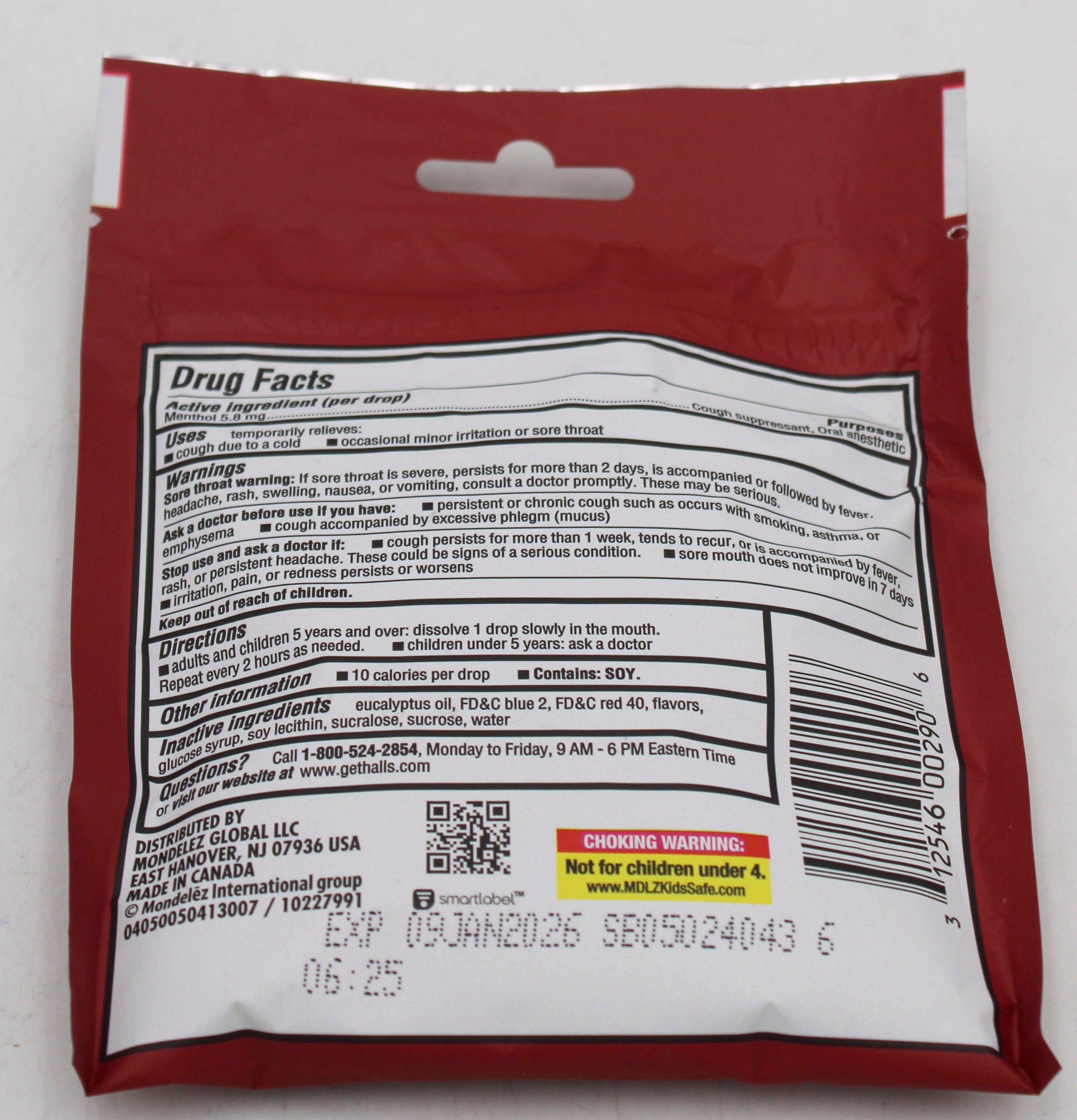 HALLS CHERRY 14PC BAG EXP 1/9/26 NI