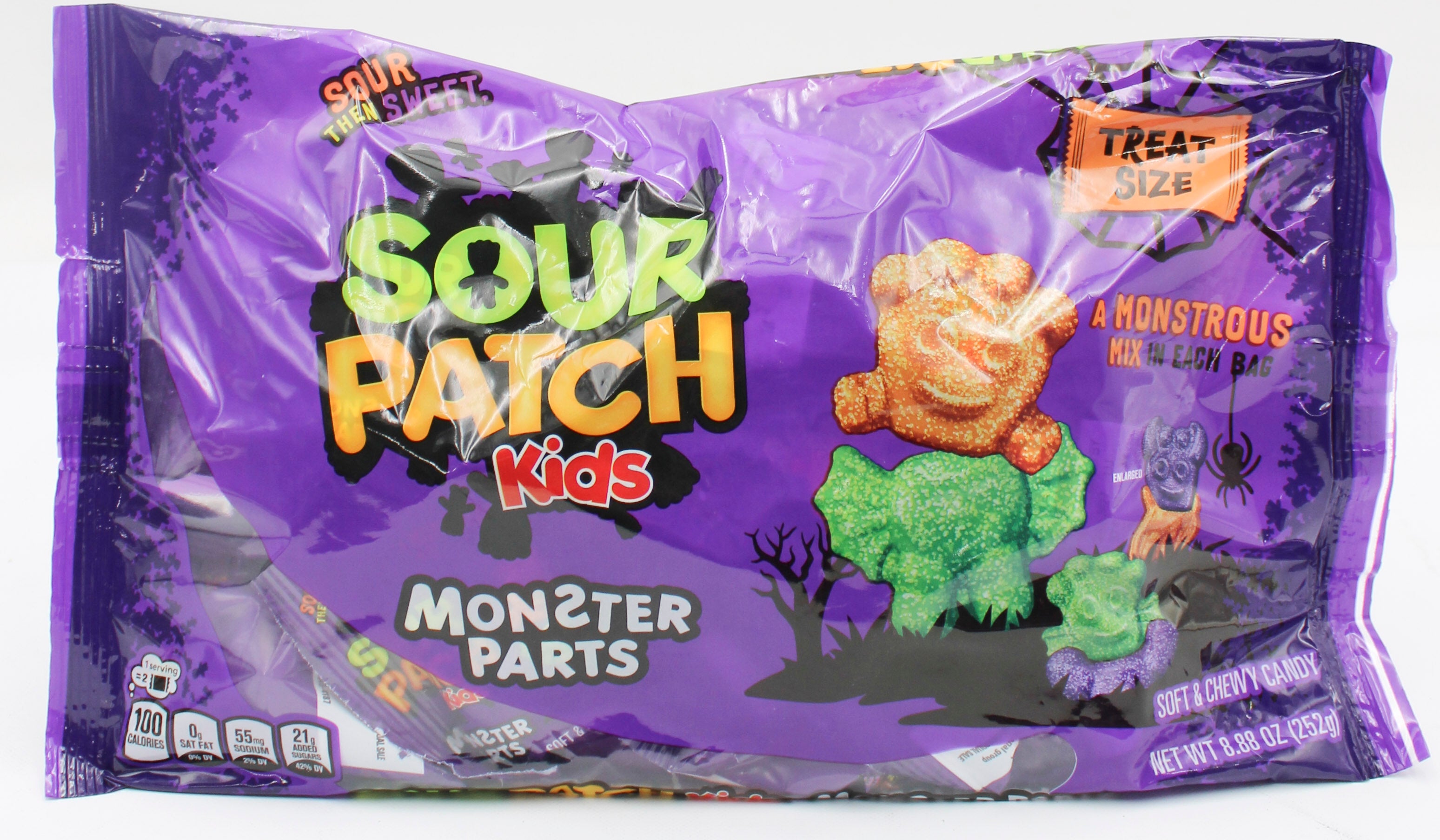 SOUR PATCH KIDS MONSTER HEADS SOFT & CHEWY HALLOWEEN CANDY, 8.88 OZ BAG - BB 6/23/2027
