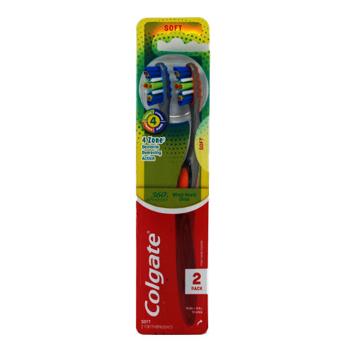 COLGATE 360 TB 4ZONE-SOFT 2PK NI