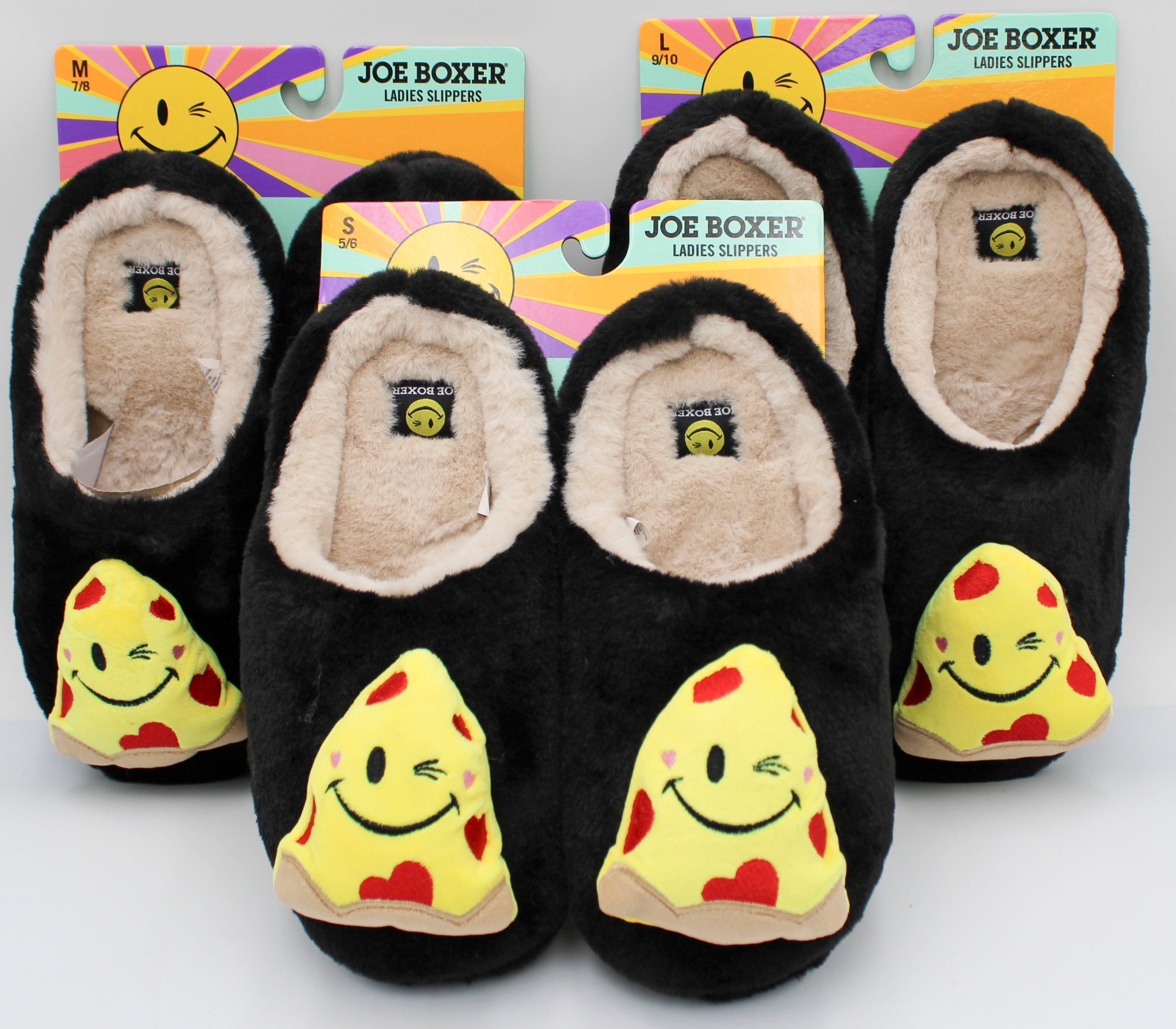 HAPPY PIZZA SLIPPERS -  ASST SIZES S 5/6 M 7/8 L 9/10