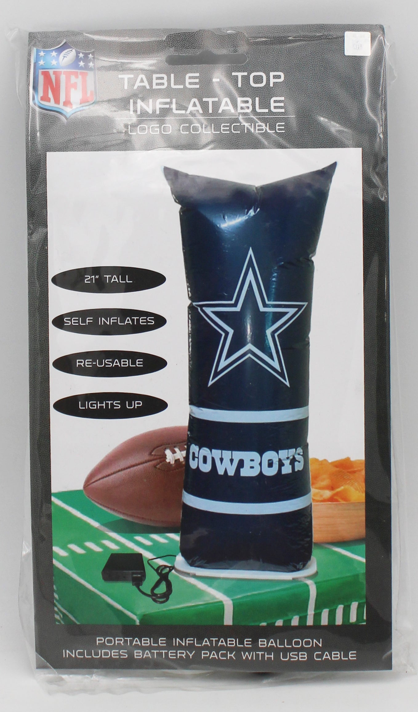 OFFICIALLY LICENCED DALLAS COWBOYS TABLETOP INFLATABLE CENTERPIECE