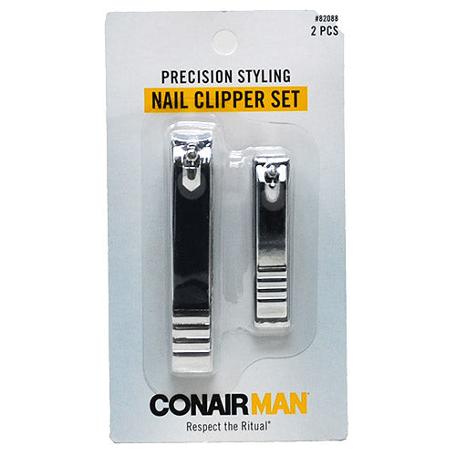 MENS NAIL CLIPPER 2PC-SILVER NI