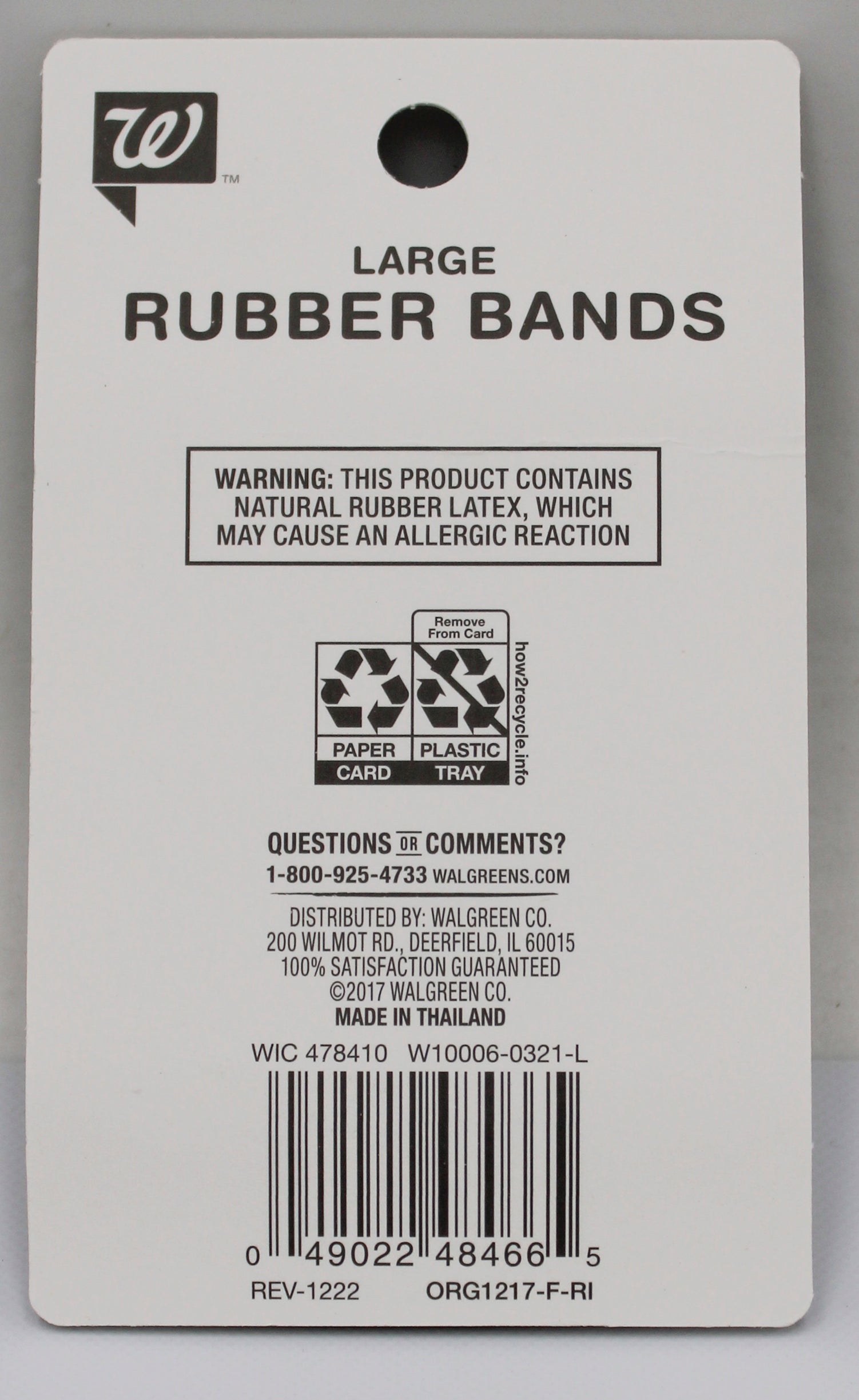 WALGREENS 300ct RUBBER BANDS BLACK NI