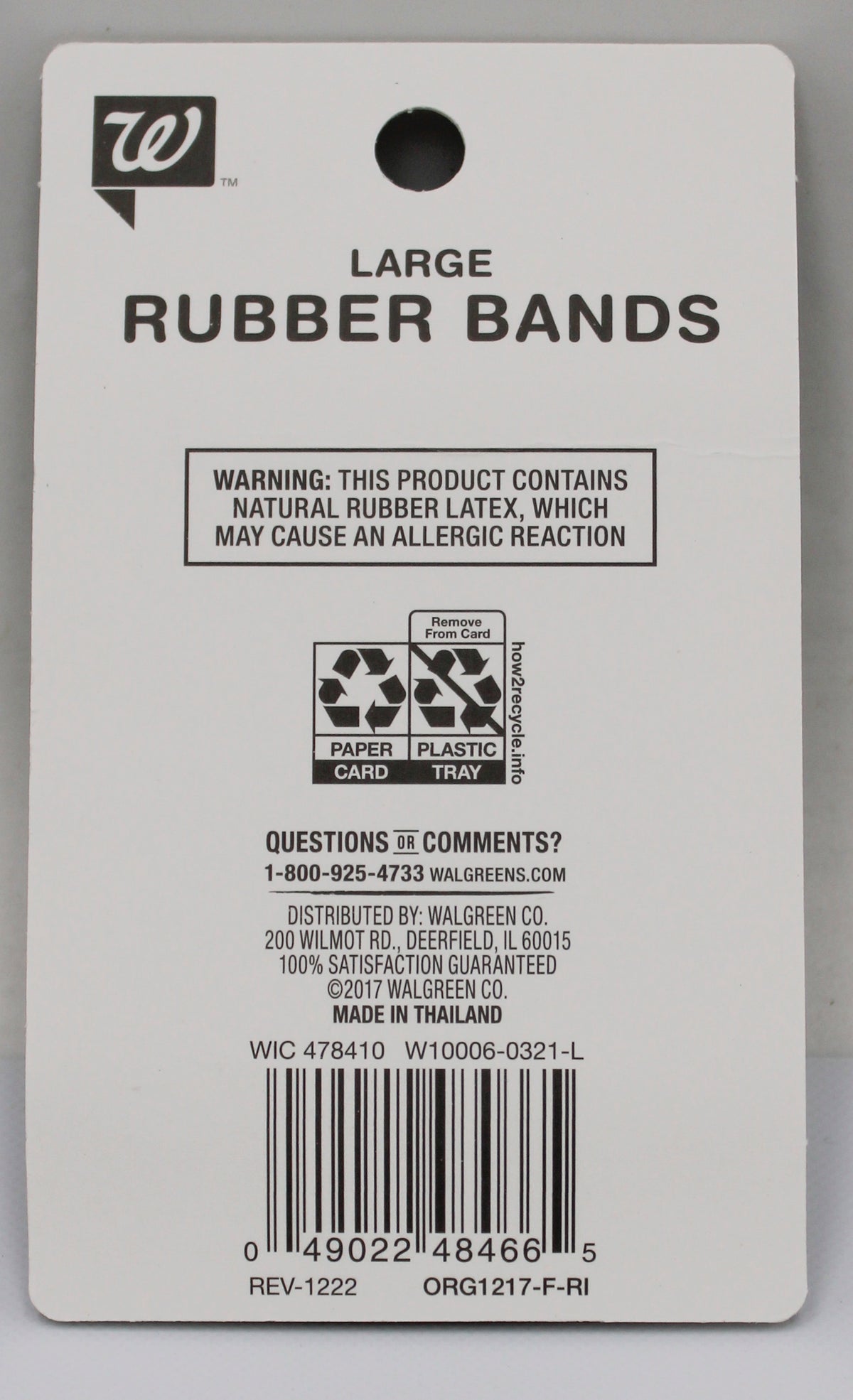 WALGREENS 300ct RUBBER BANDS BLACK NI